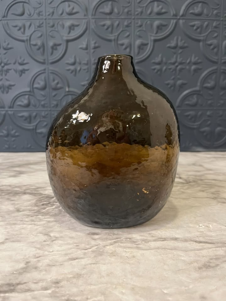 Smoke Glass Asymmetrical Vase