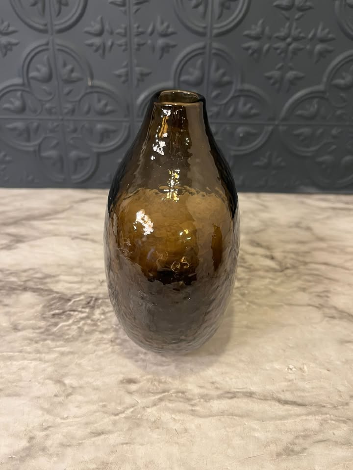 Smoke Glass Asymmetrical Vase