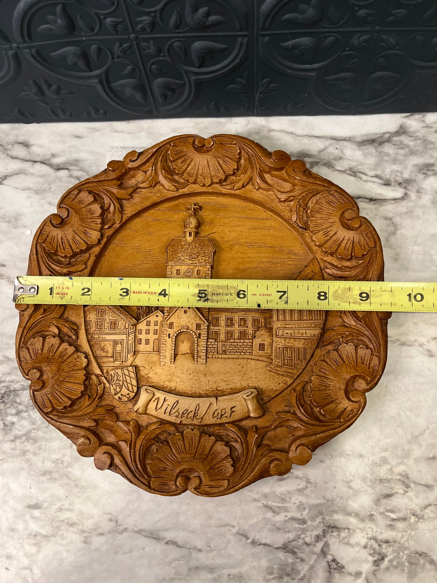 Faux Wood Carving of Bavaria Plate