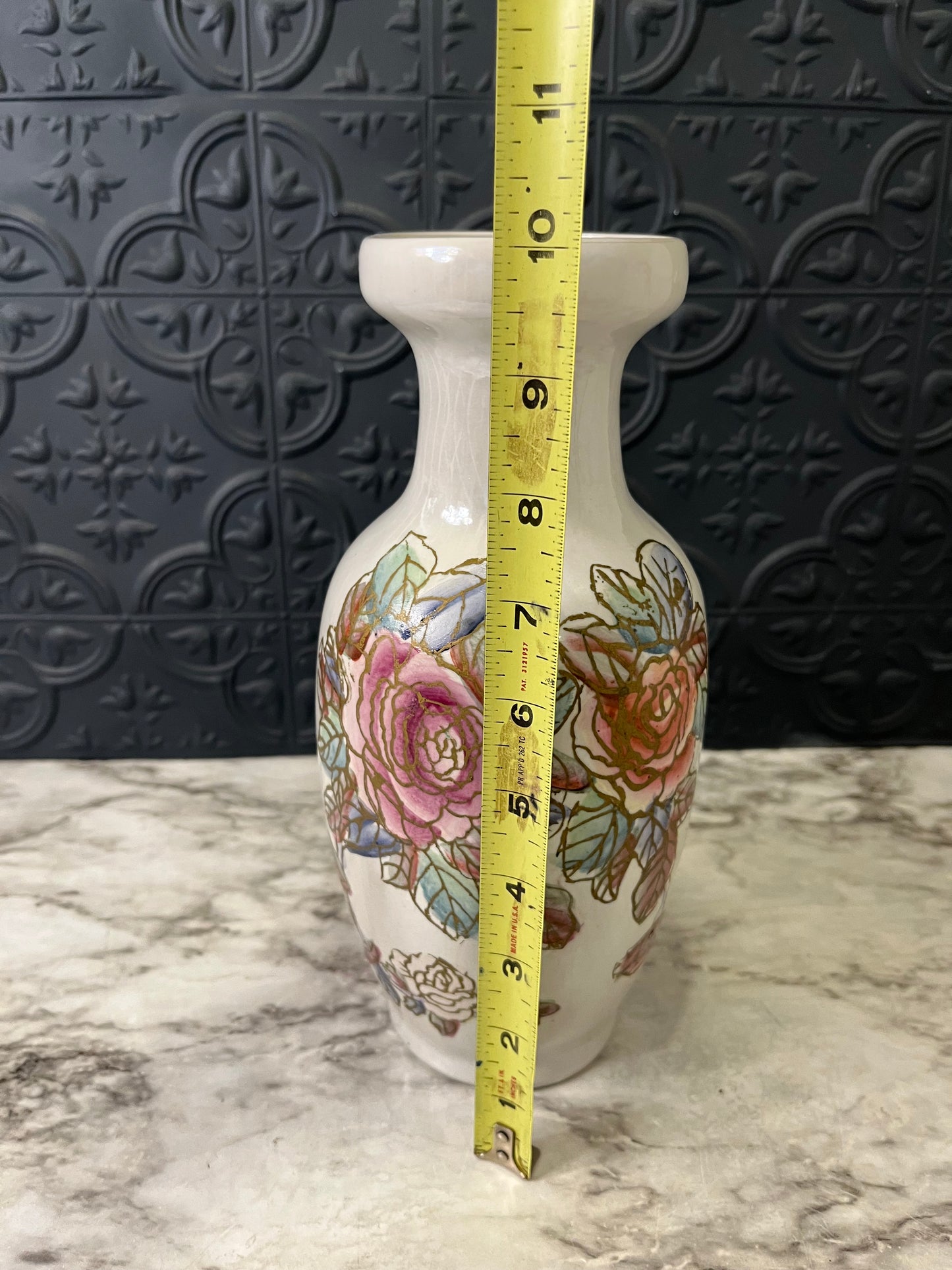 Hand Painted Vase Cream and Pastel