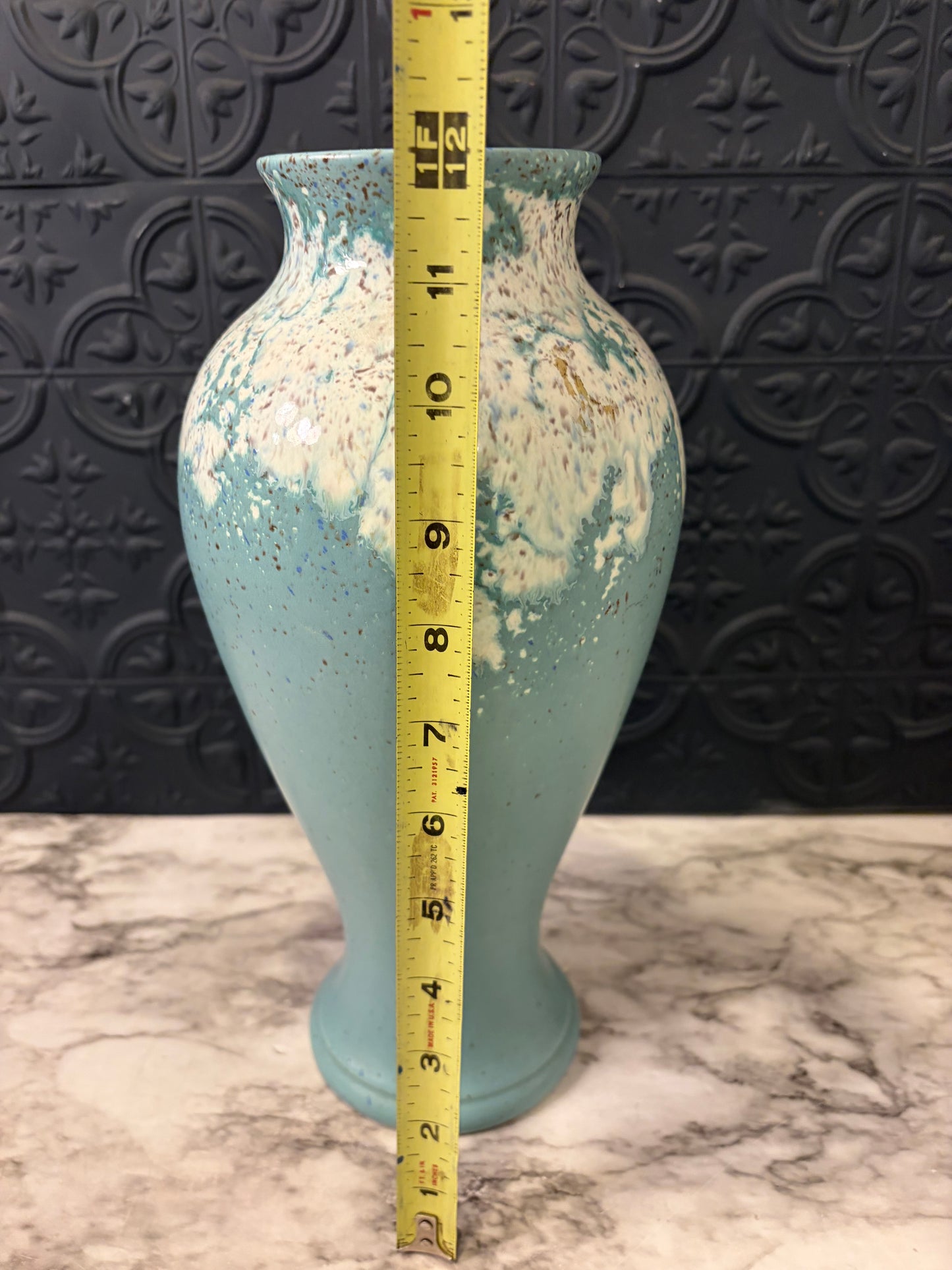 Vintage Royal Haeger Vase Turquoise with White Drip