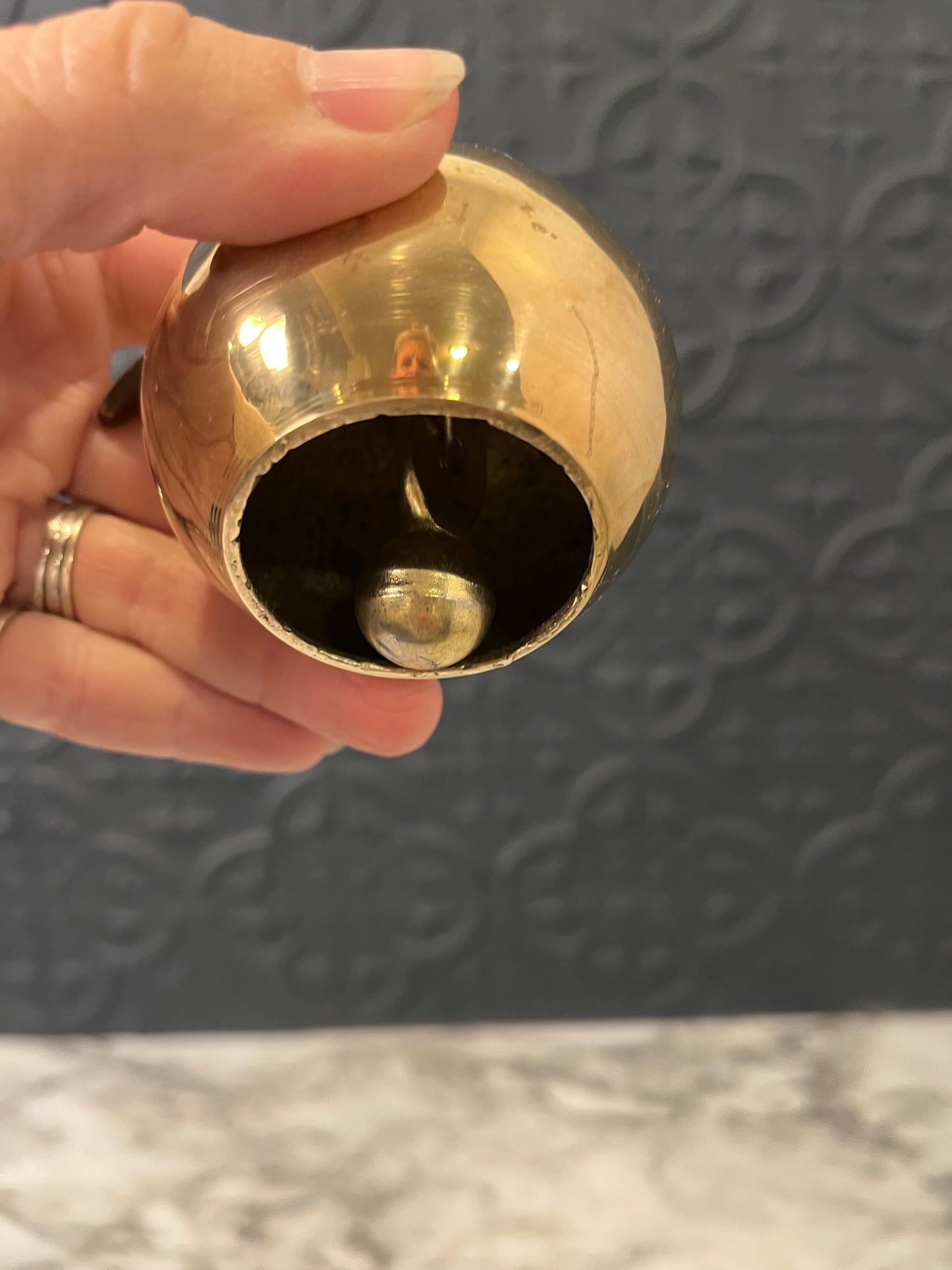 Brass Apple Bell with Small Leaf