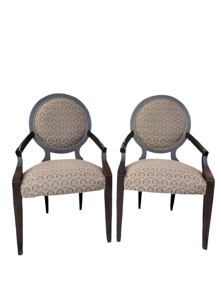 Ethan Allen Medallion Arm Chair Set of 2