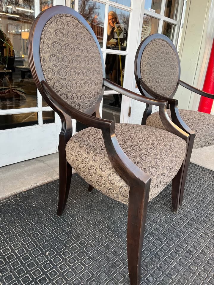 Ethan Allen Medallion Arm Chair Set of 2