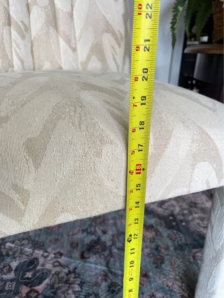 Set of 2 Cream fabric dining chairs