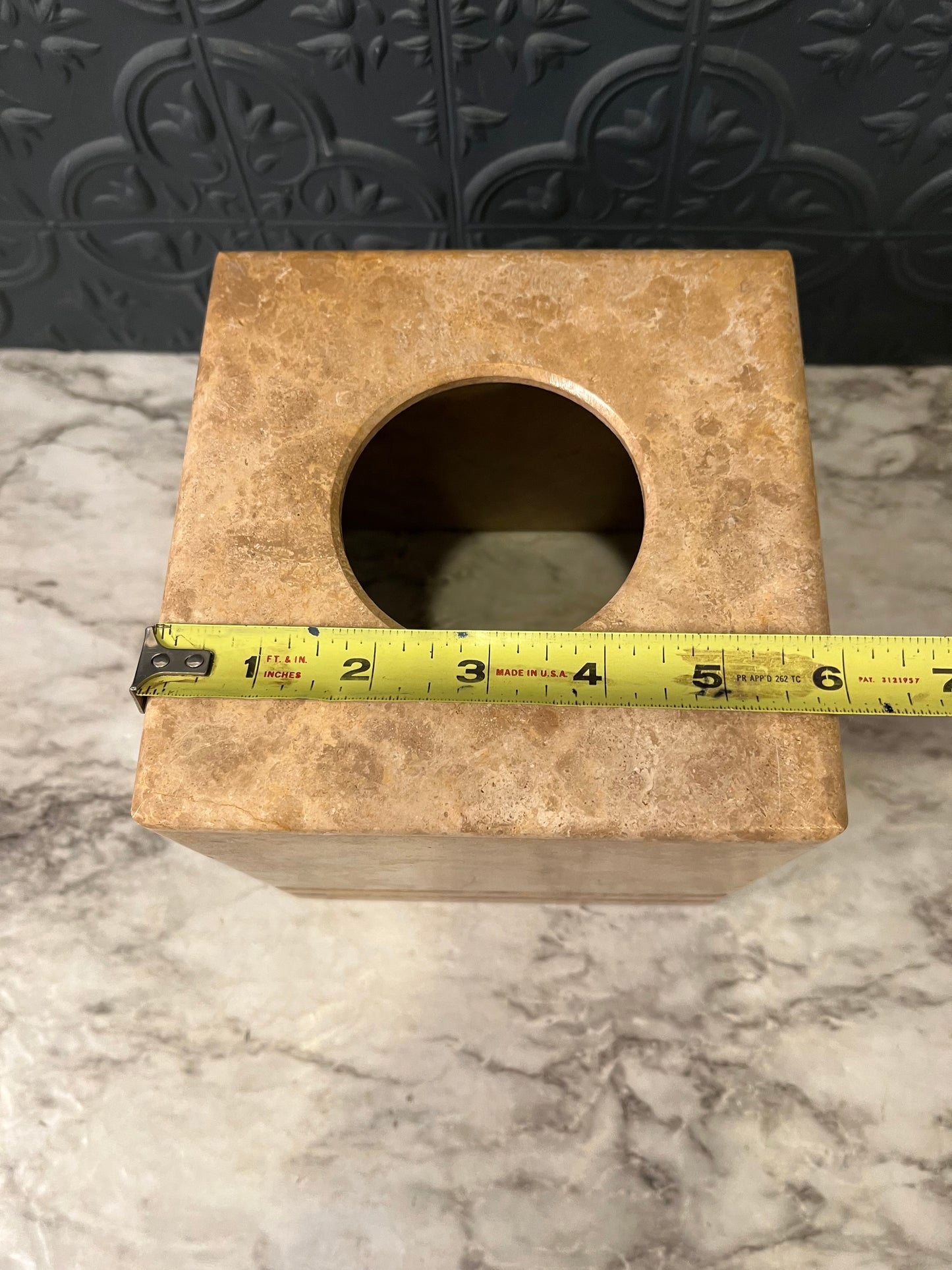Tan Stone Tissue Holder