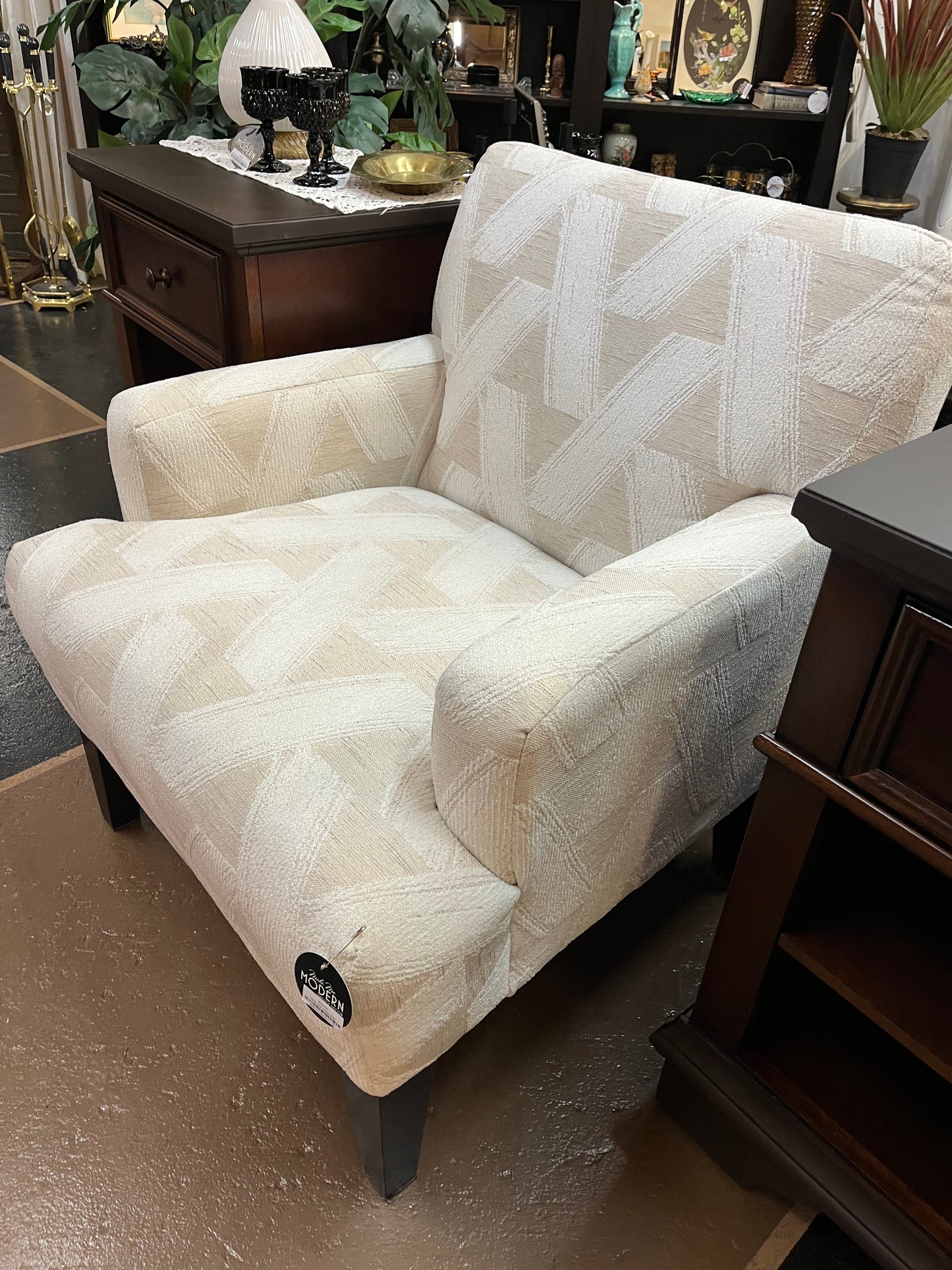 White and cream chair