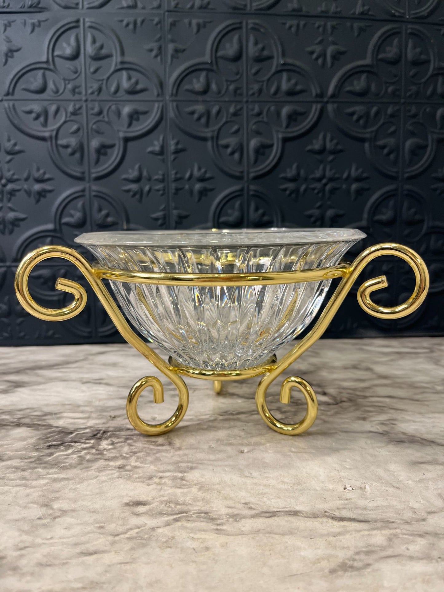 Mikasa Glass Bowl with Gold Stand