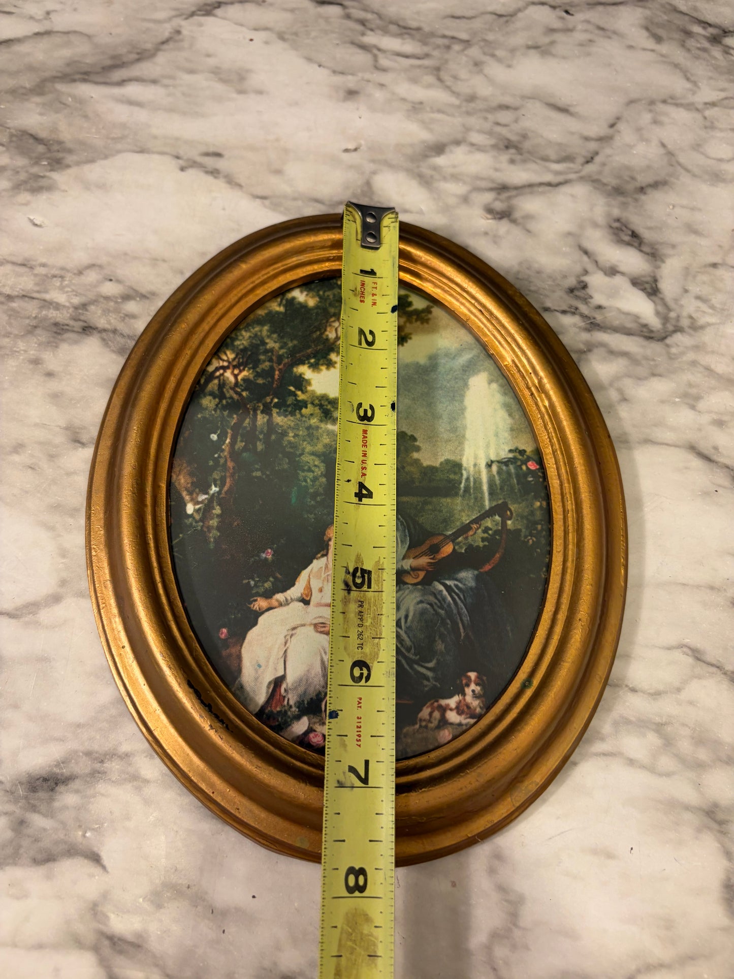 Oval Italian Print The Music Lesson Plastic Frame