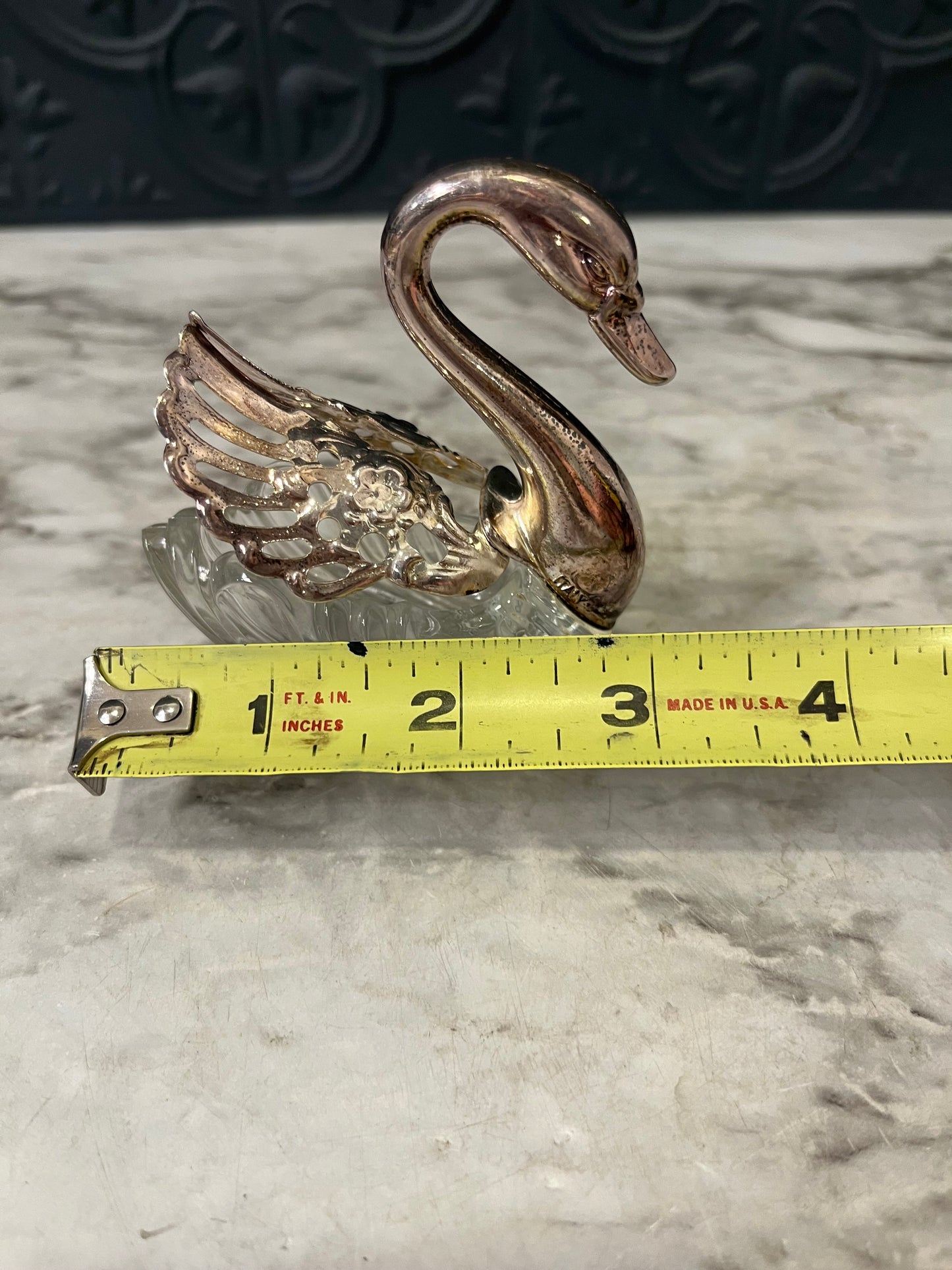 Small Glass and Silver Salt Cellar