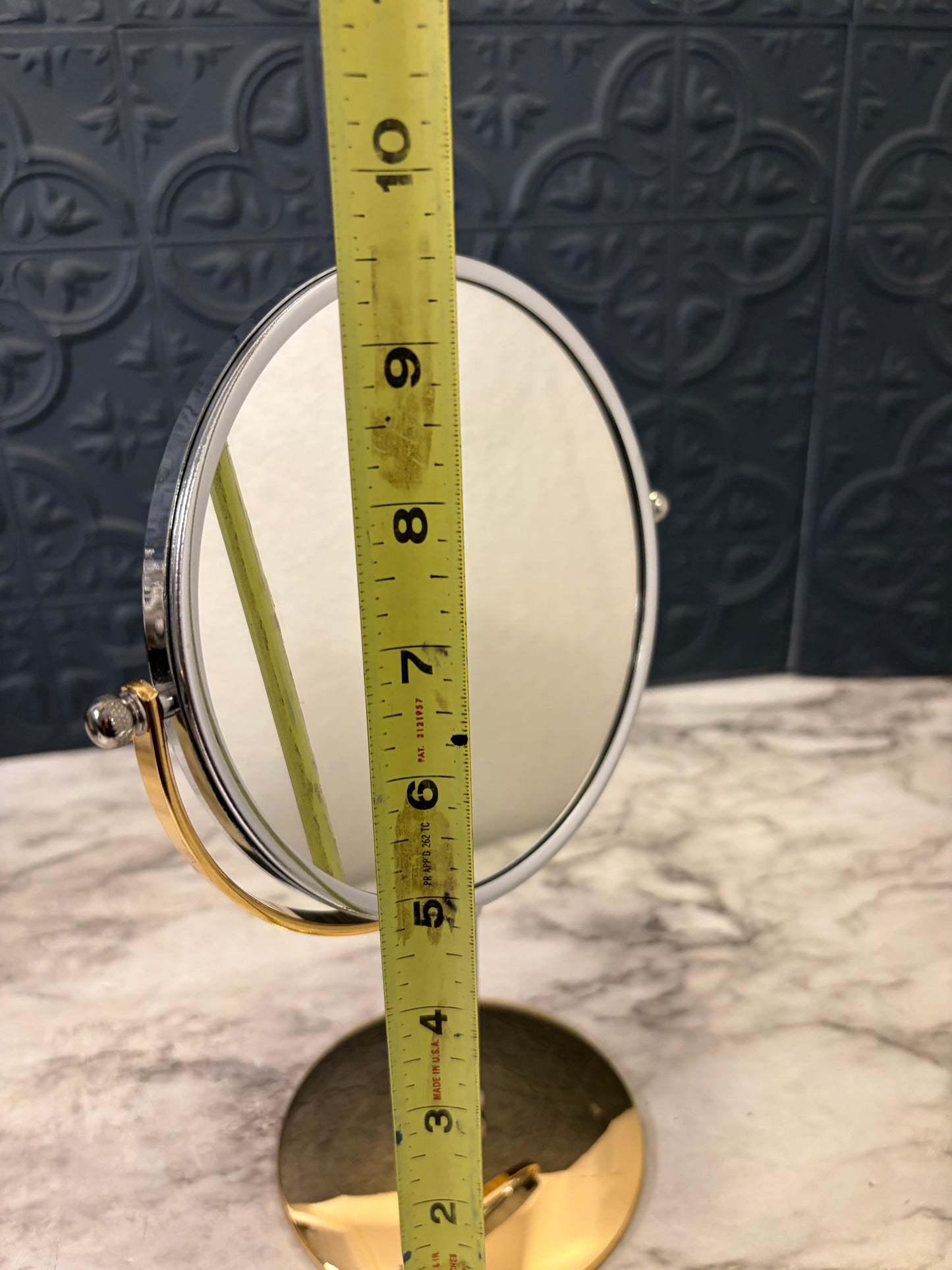 9.5" 2 tone Tabletop Vanity Mirror