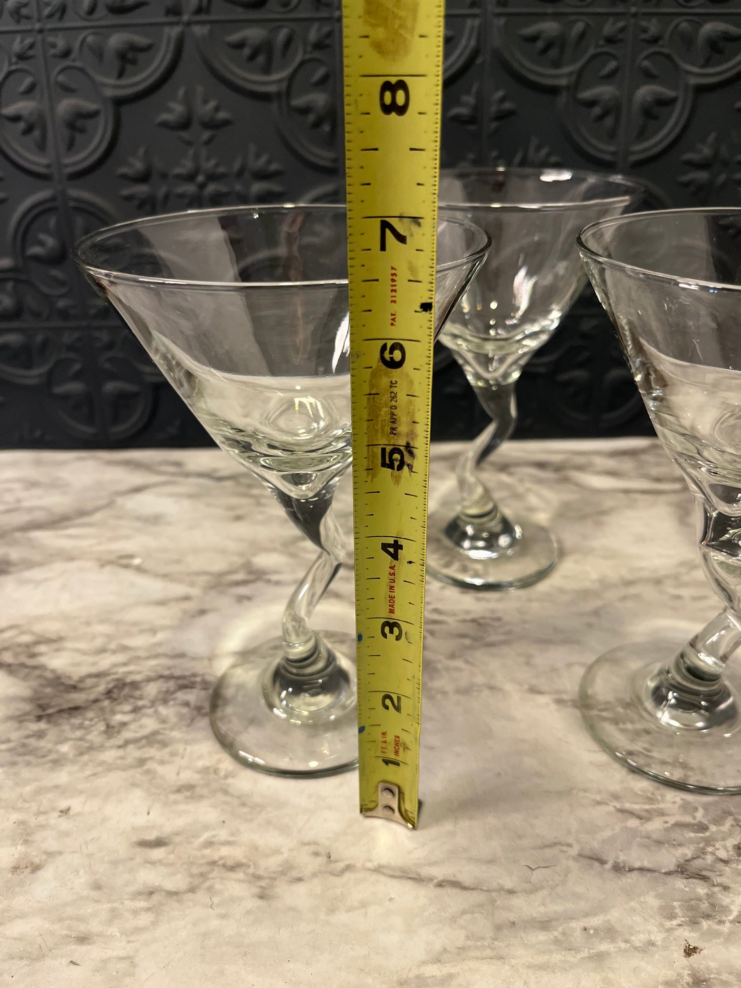 Zig Zag Martini Glass set of 4