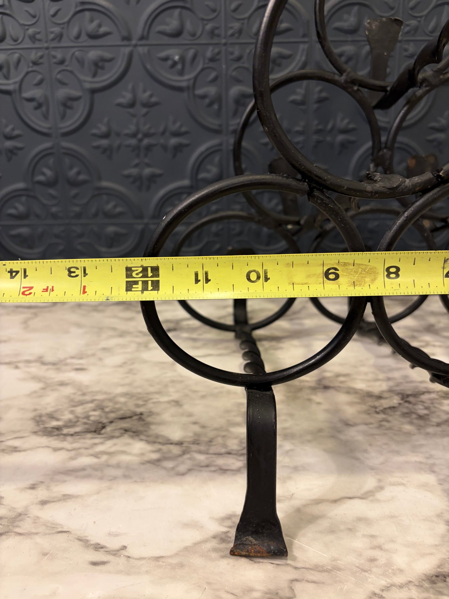 Brutalist Black Iron Wine Rack