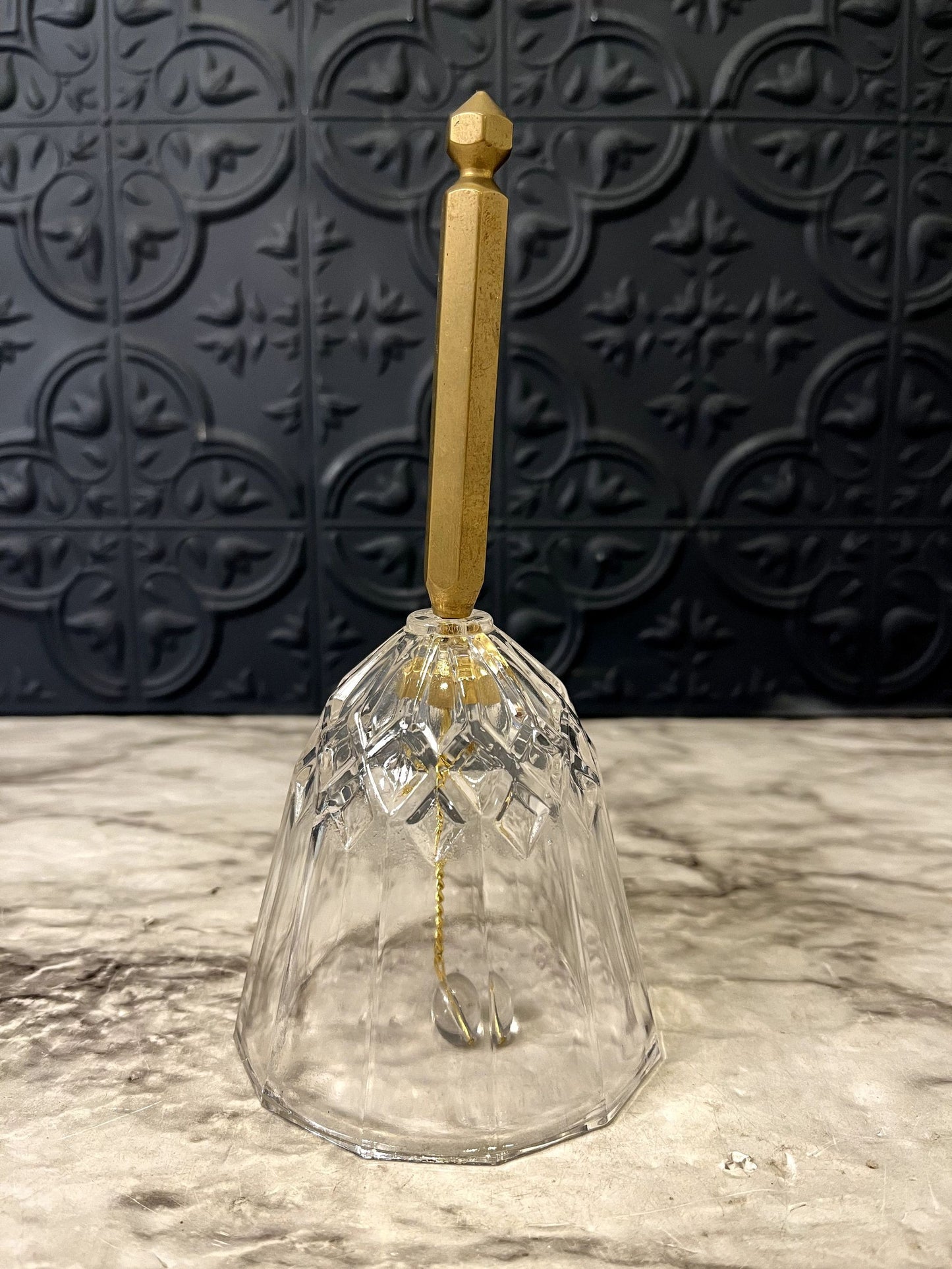 Crystal bell with brass handle