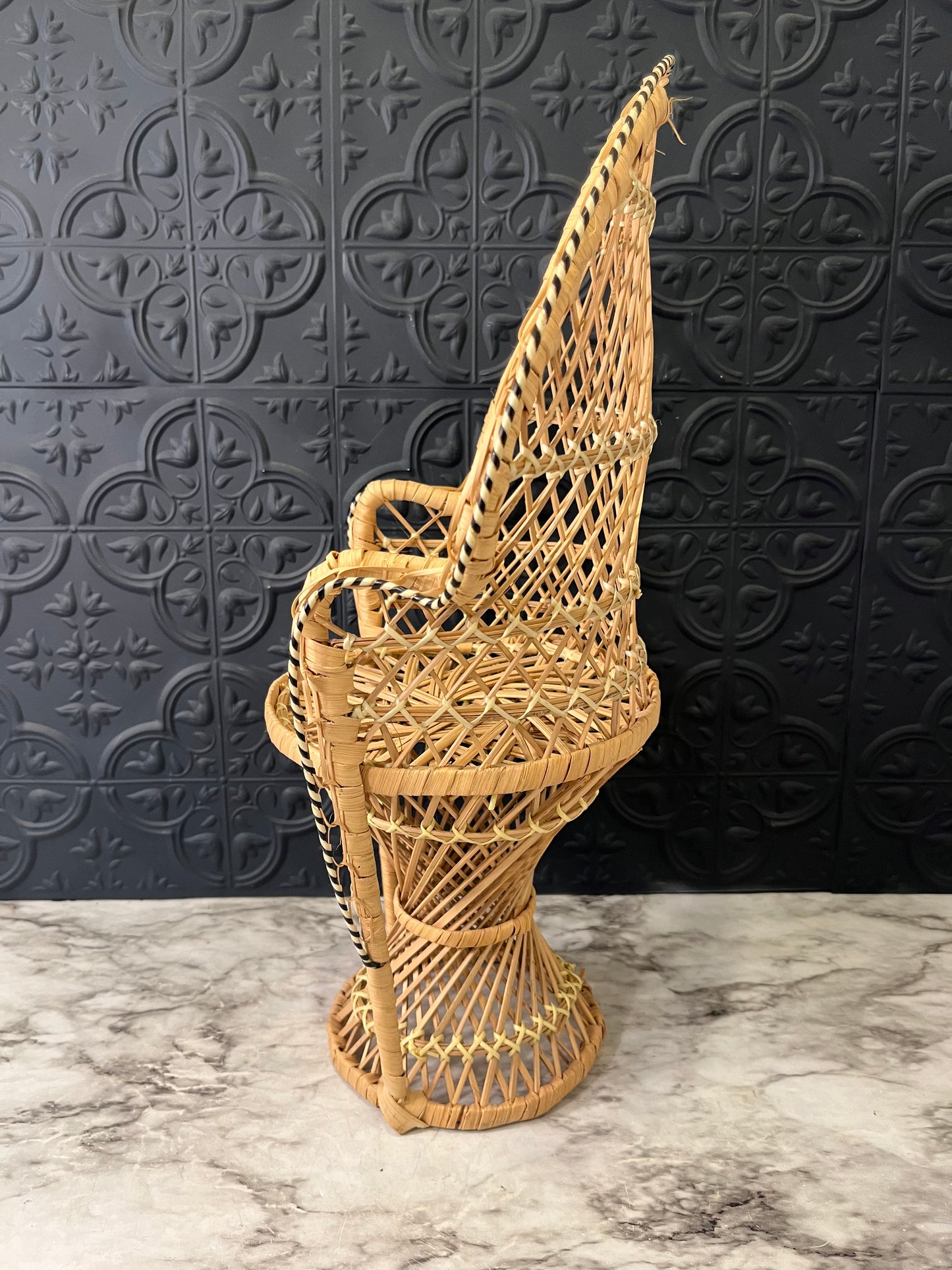 Wicker Peacock Chair for plant