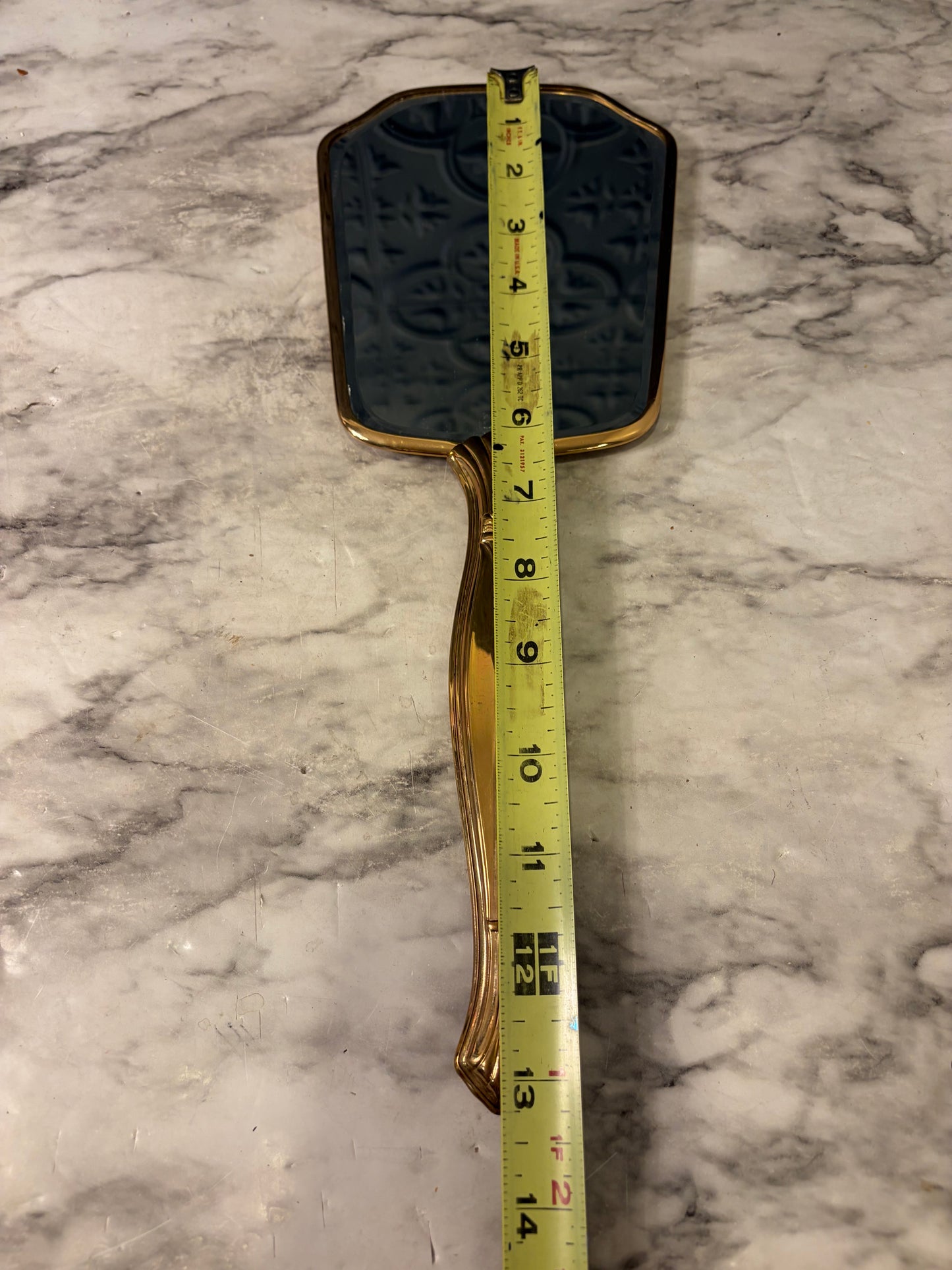 Pink/Gold Floral Vintage Hand Mirror