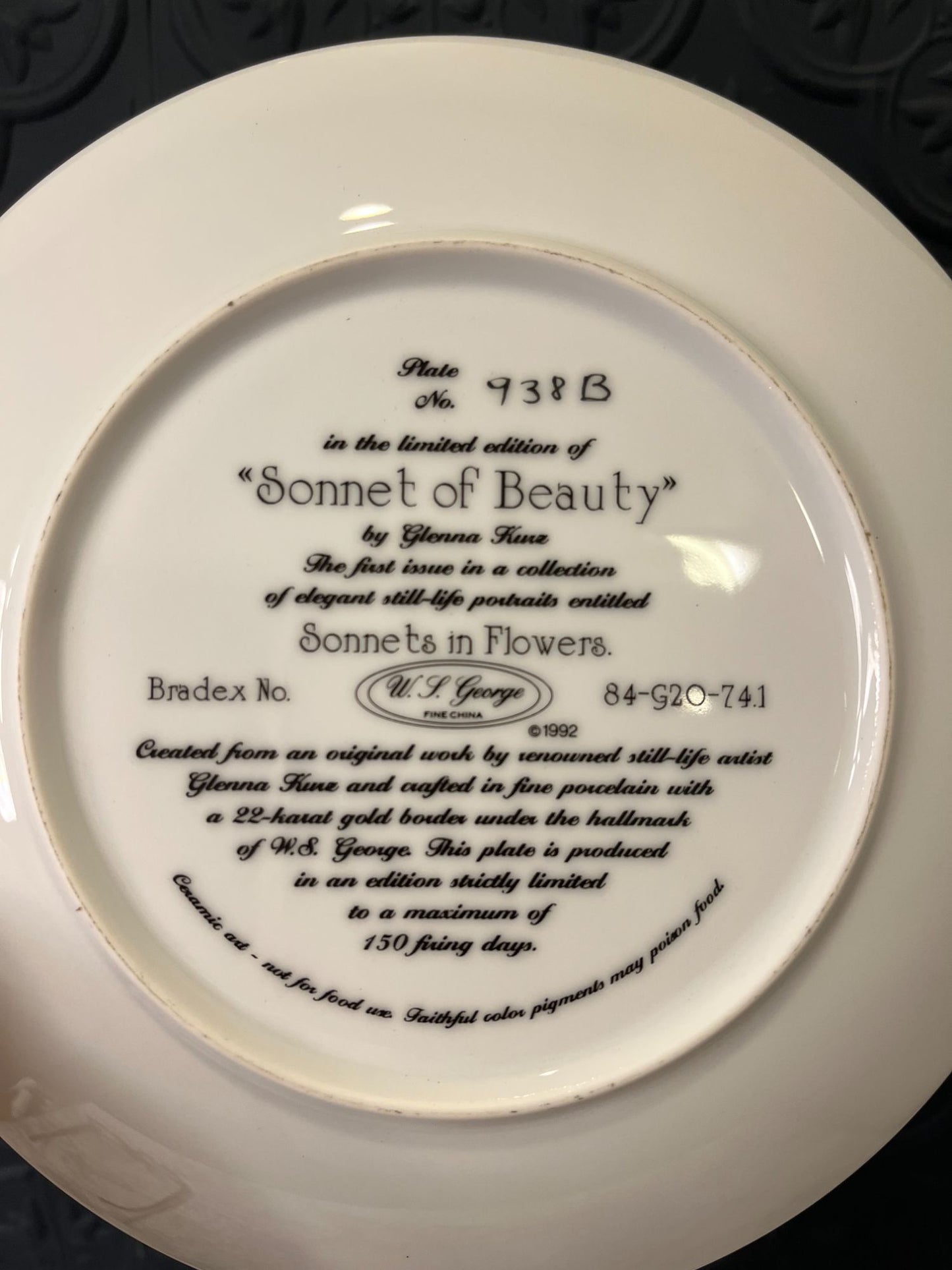 Sonnet of Beauty Plate by Glenna  Kunz
