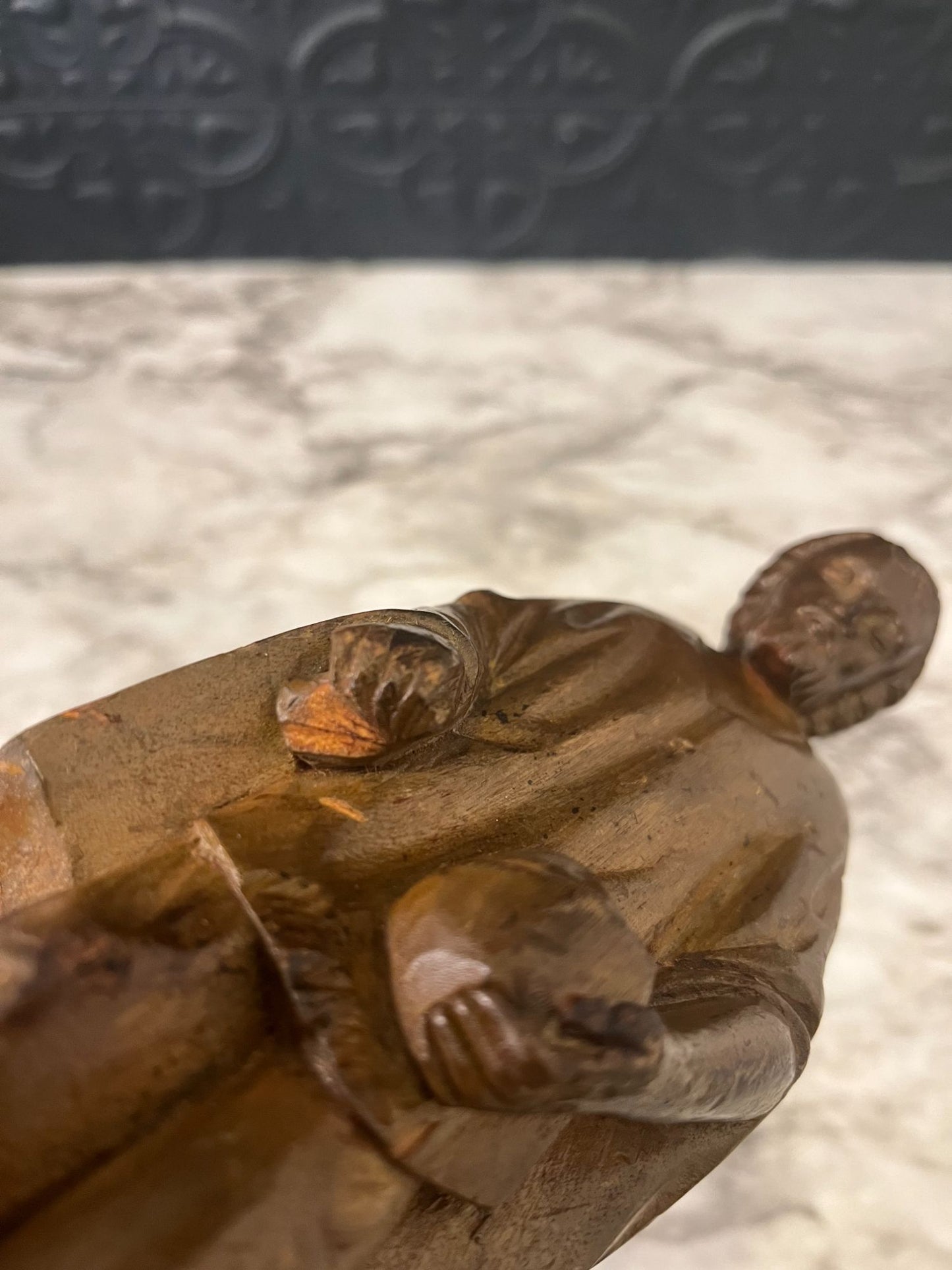 Asian Man Wood Sculpture