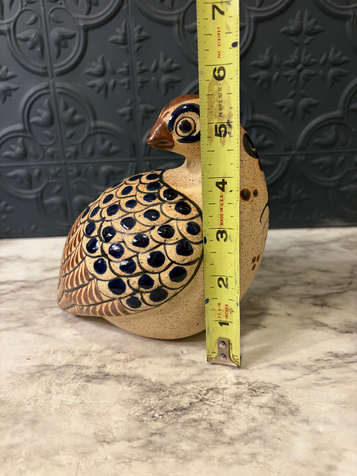 Hand Painted Tonala Mexican Folk Art Quail