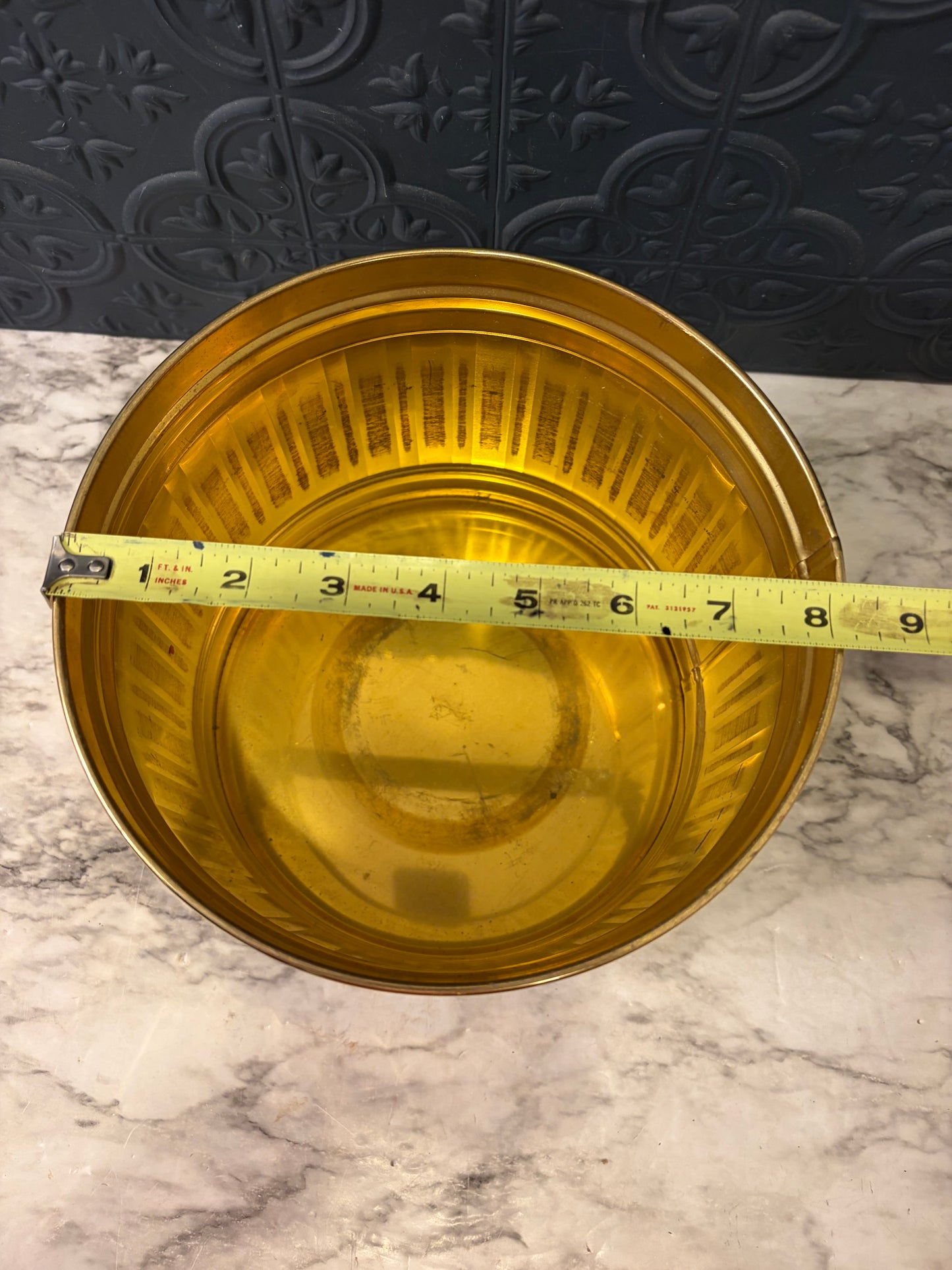 6.75" tall Brass Planter with 8" opening