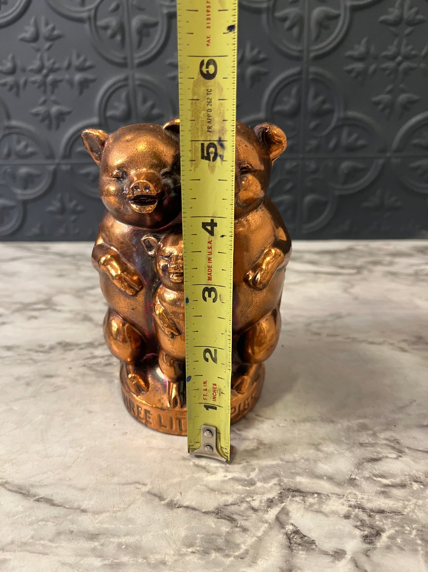 Copper Finish Pig Family Bank