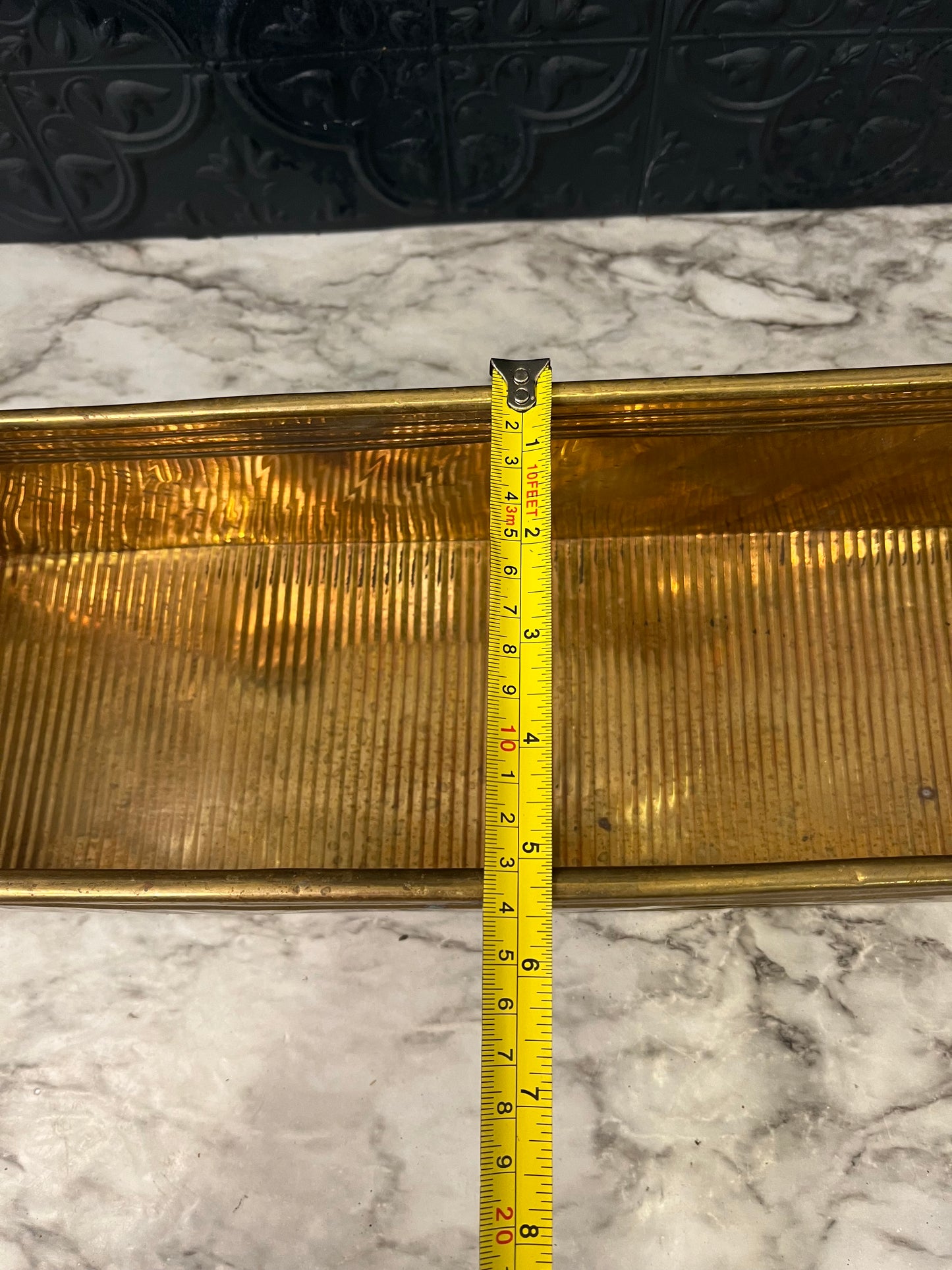 Long Narrow Brass Planter