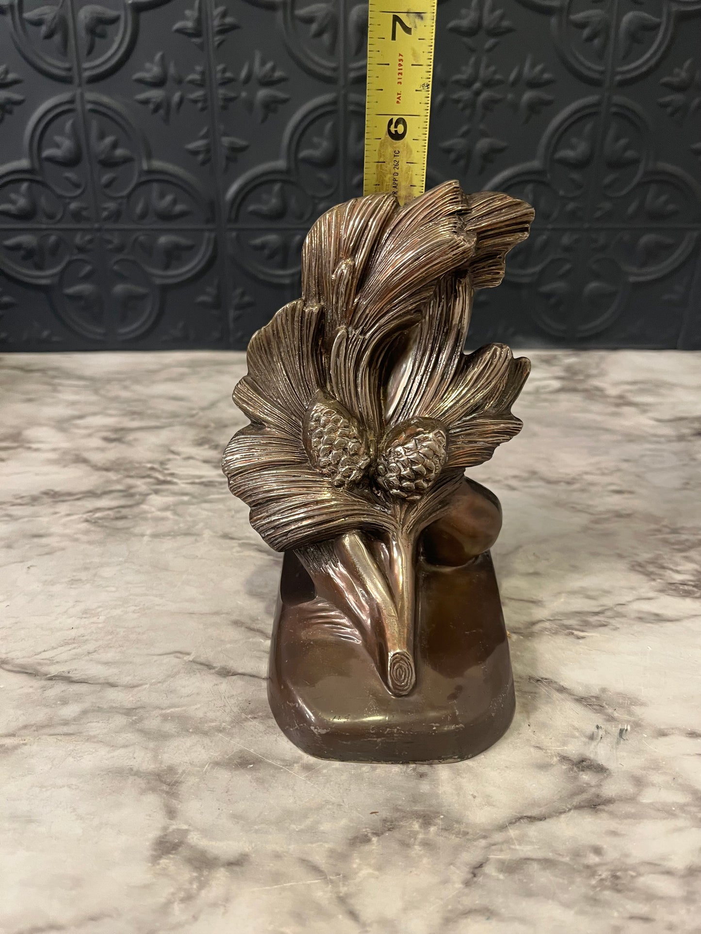 Antique Bronze Vintage Pinecone Bookend Only 1