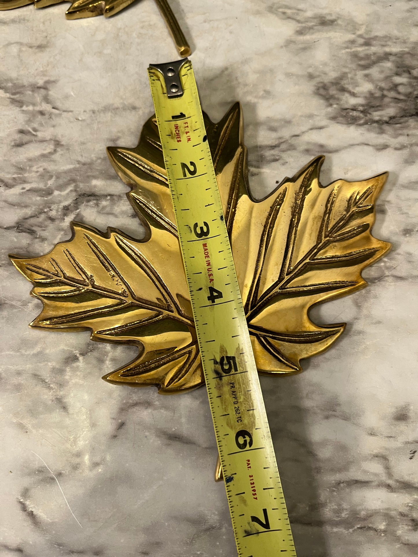 Set of 4 Brass Maple Leaves