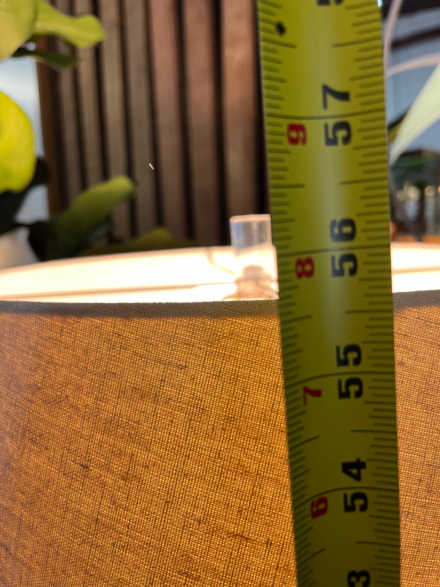 Lucite floor lamp with table