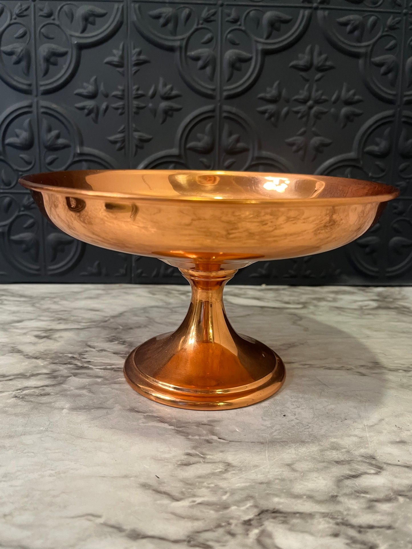Copper Bowl with Pedestal