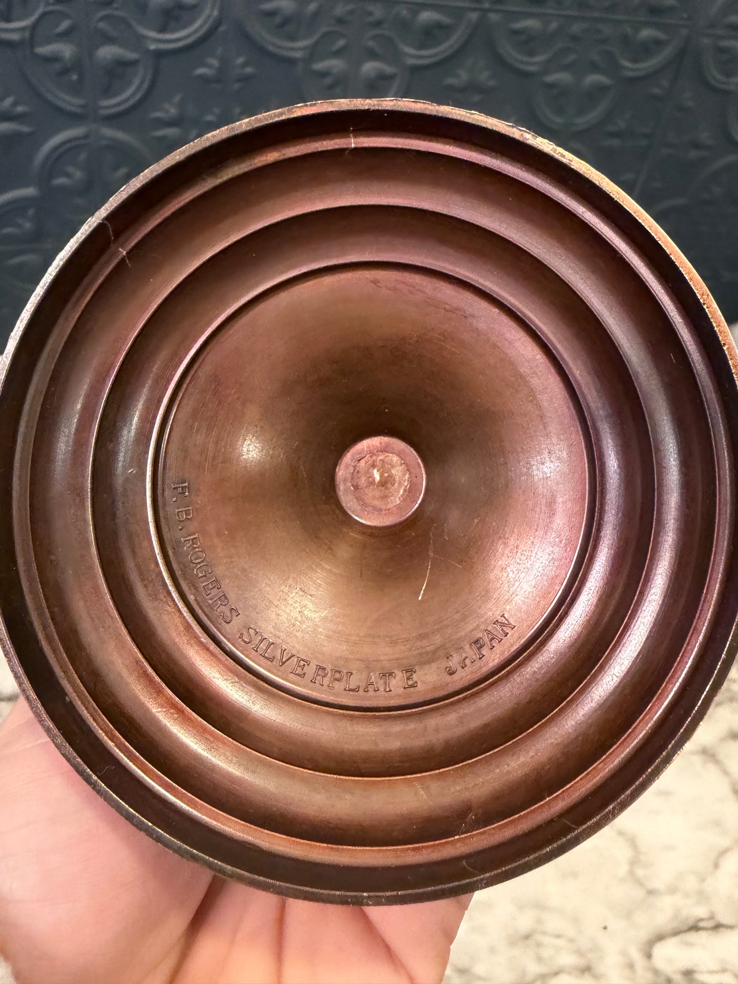 FB Rogers Silver plate Copper set of 2 candle holders