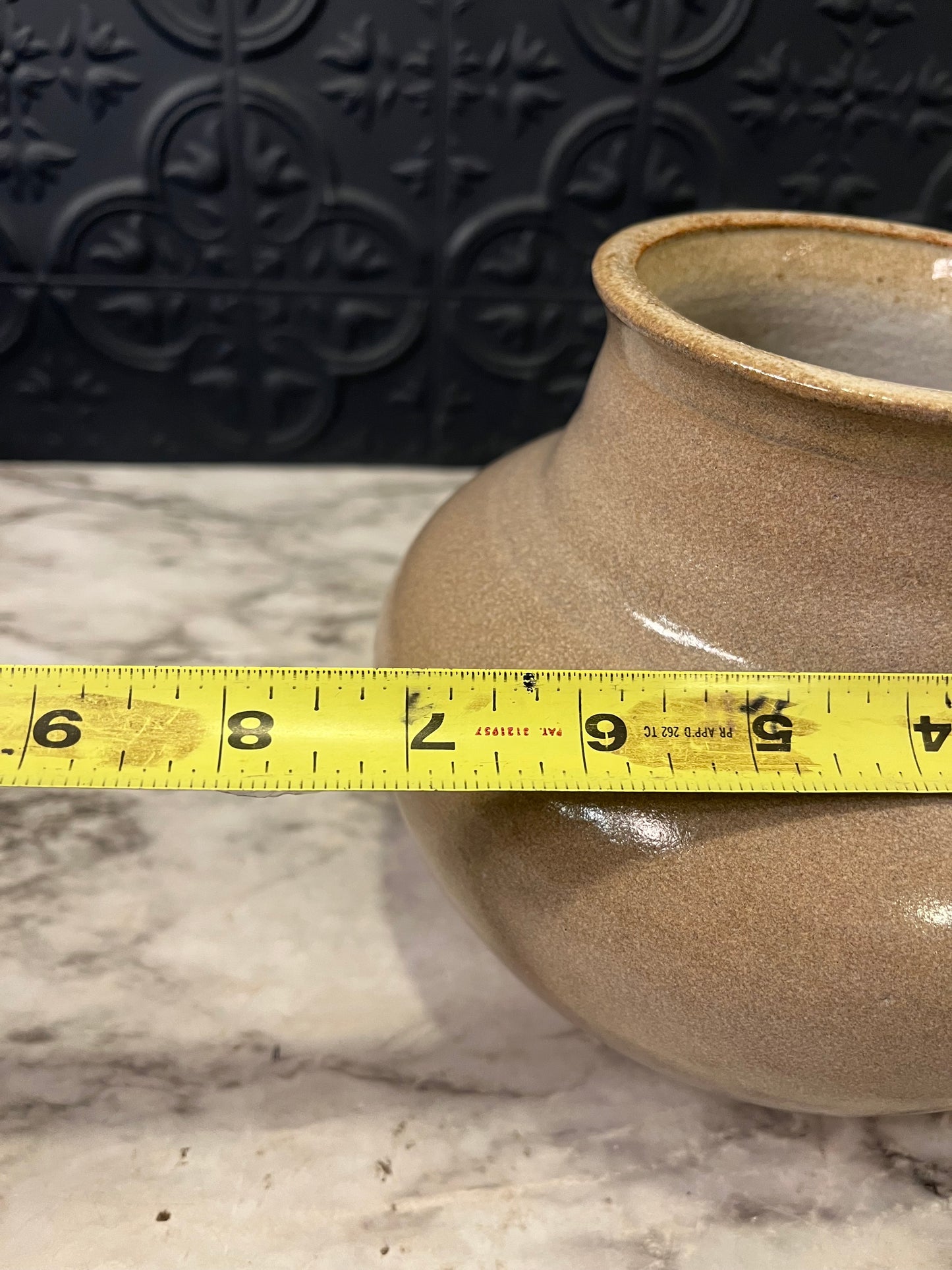 Purplish Grey blue brown Pottery Vase