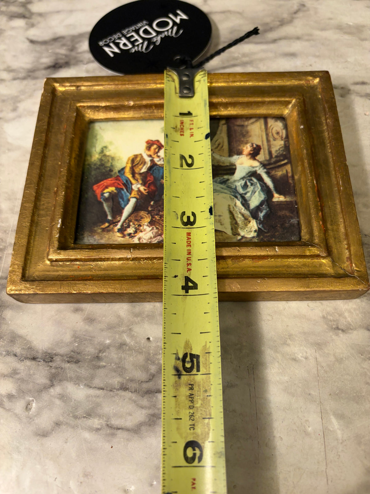 Small Italian Frame with Lady in Blue Dress