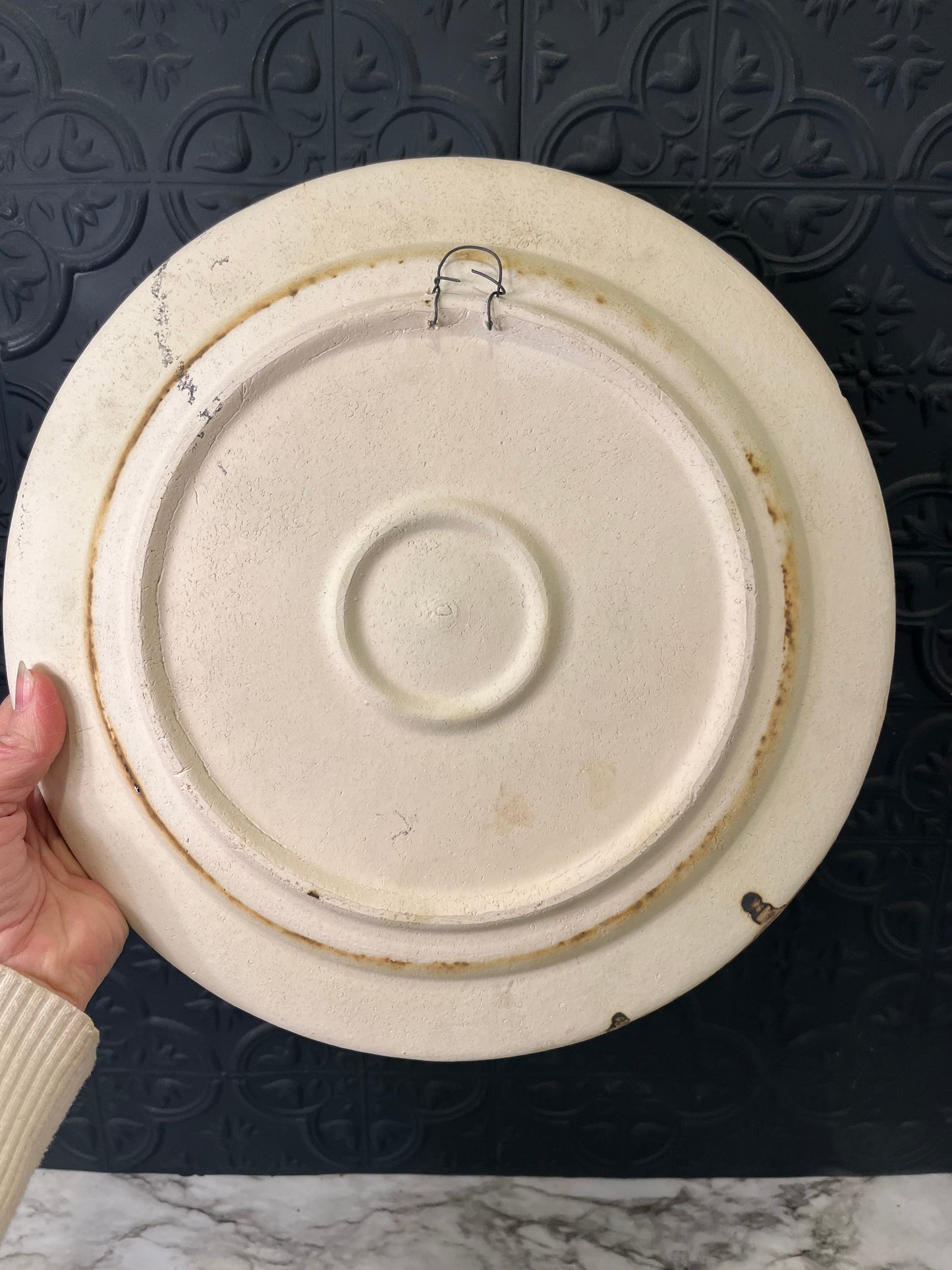 Decorative Pottery Plate with Ship 12.5"