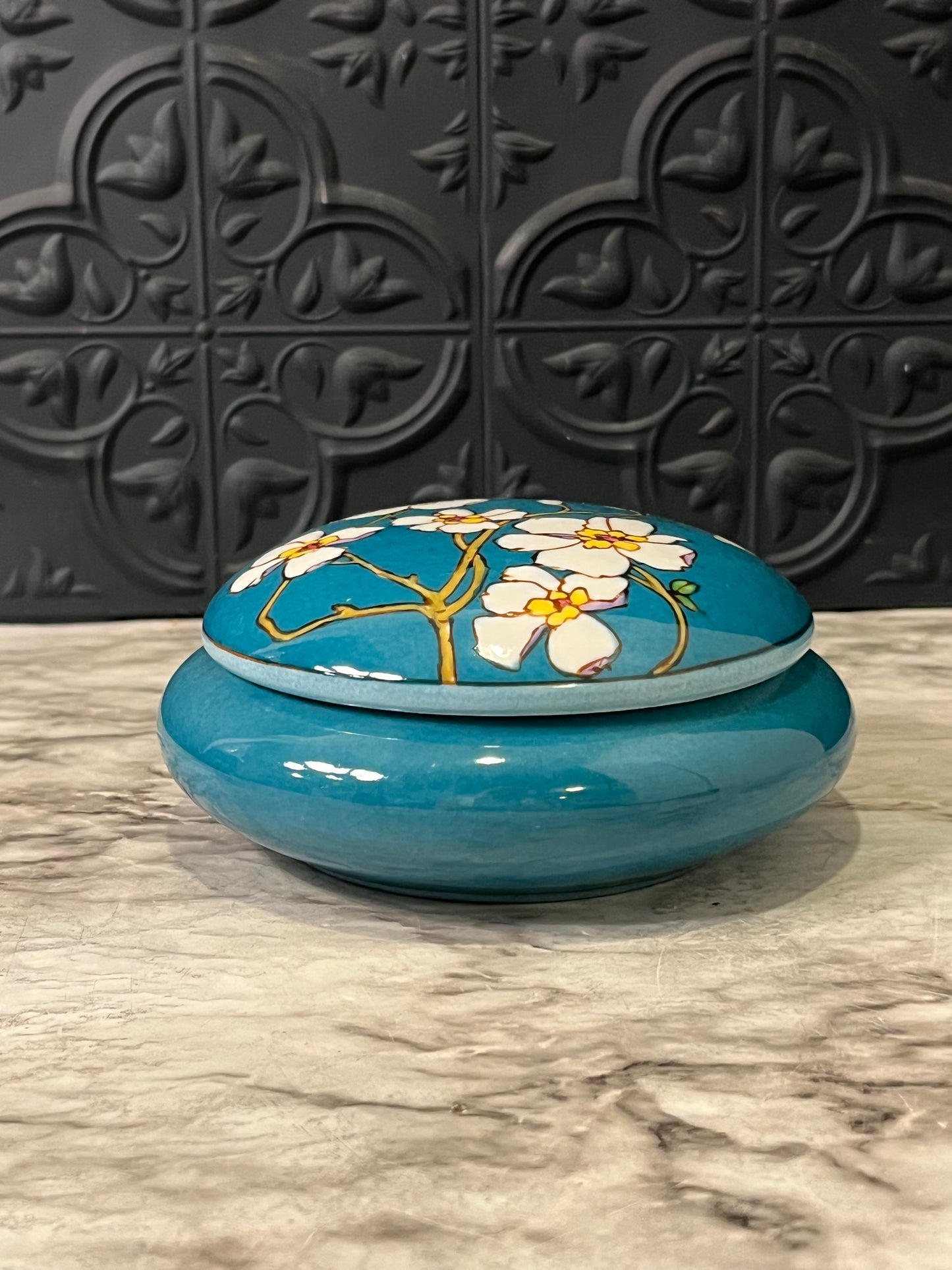 Blue Cherry Blossom Trinket Dish