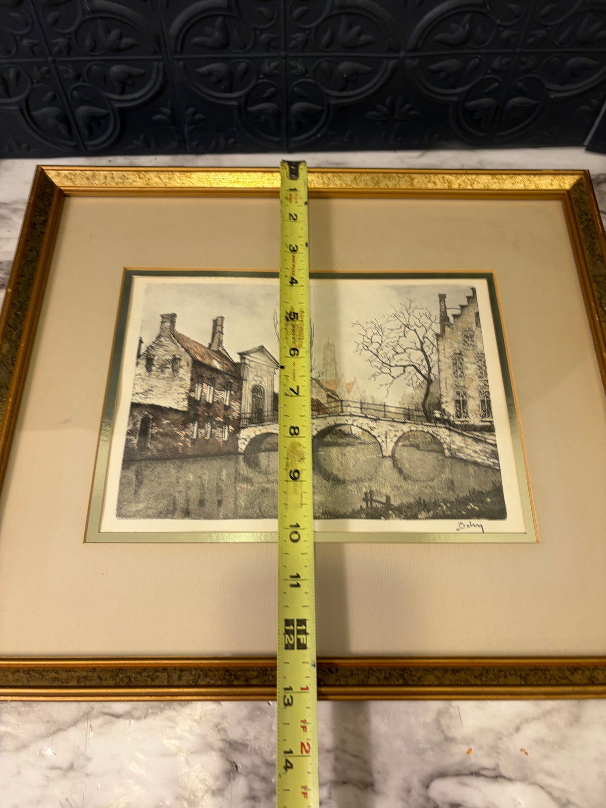 Vintage Bridge Print Framed