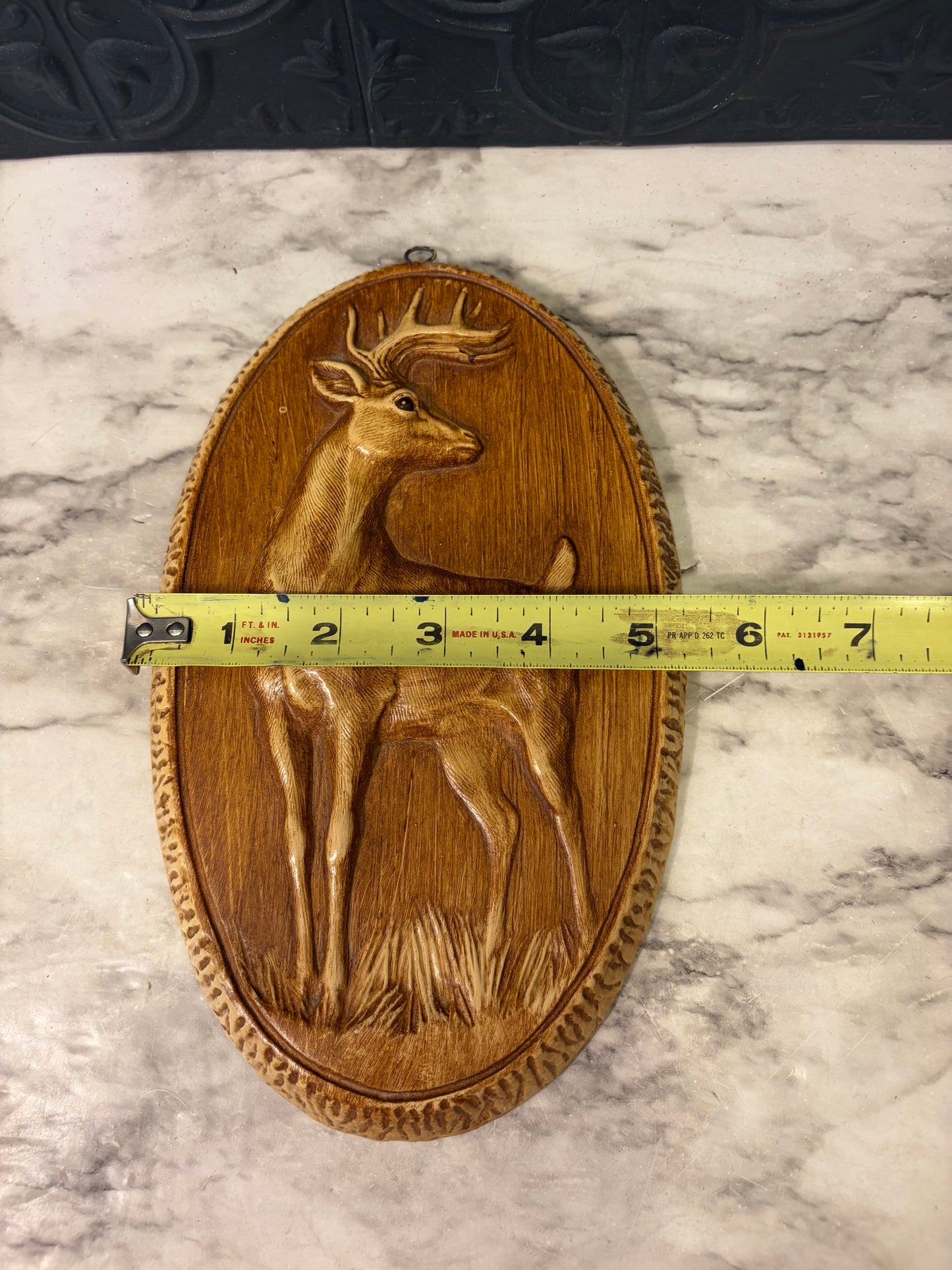 Plaster Relief Plaque of Deer