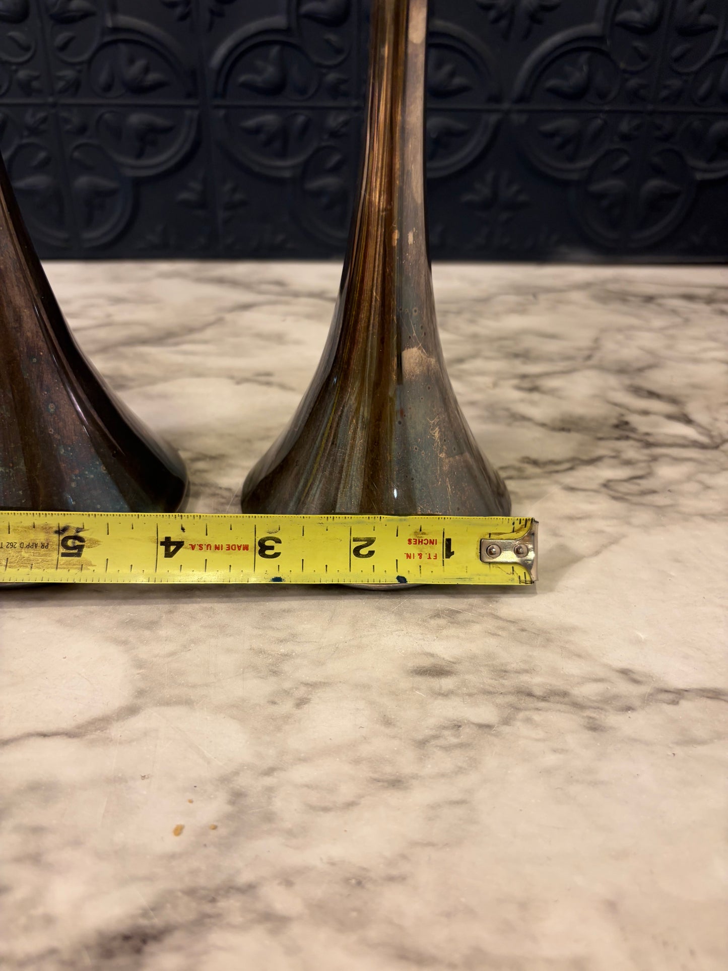Dansk Silverplated Candlsticks with Brass center Pair