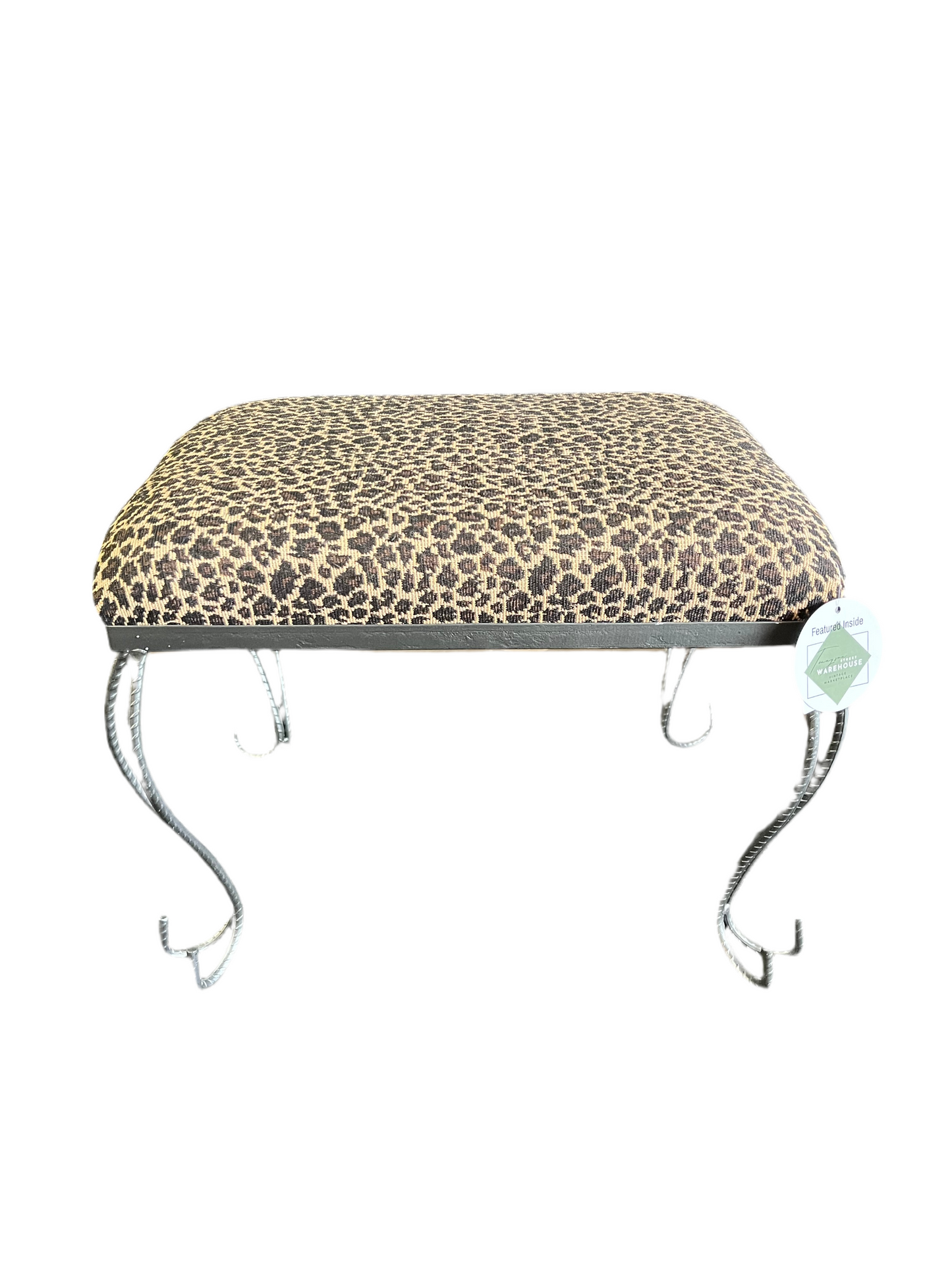 Animal Print Stool With Metal Legs