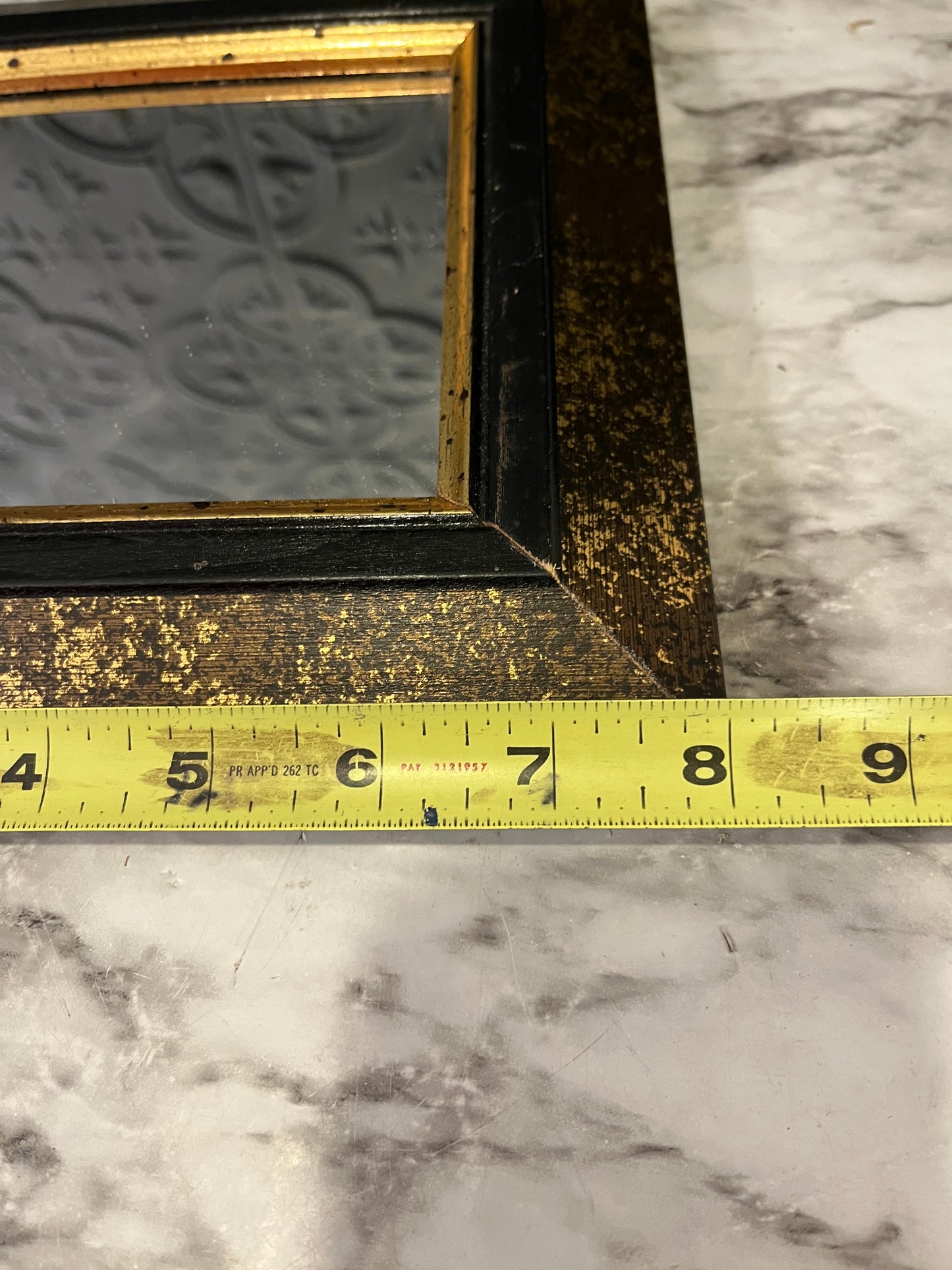 Vintage Home Interior Square Gold and Black Mirror