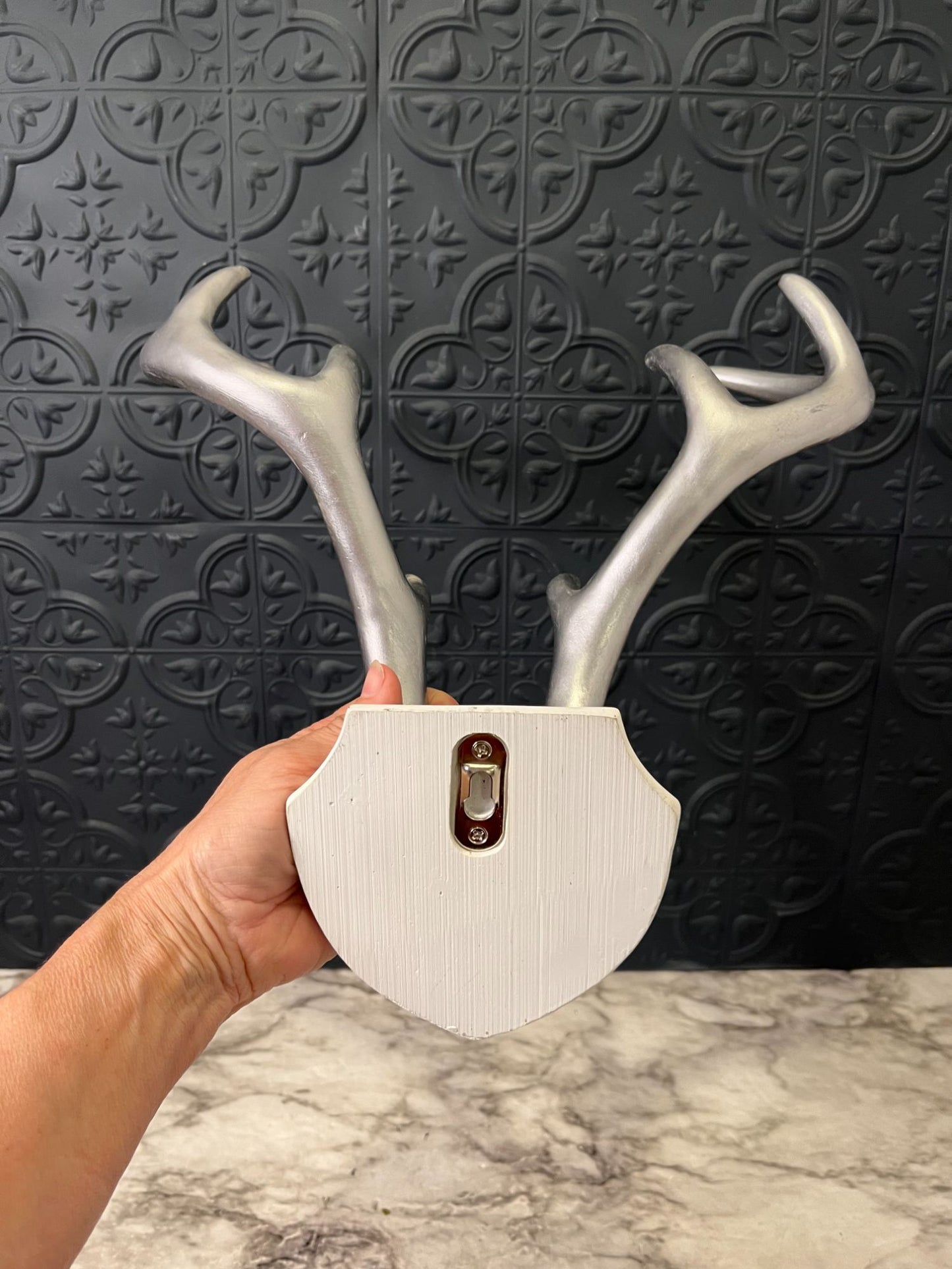 White and Silver Wall mount Antlers