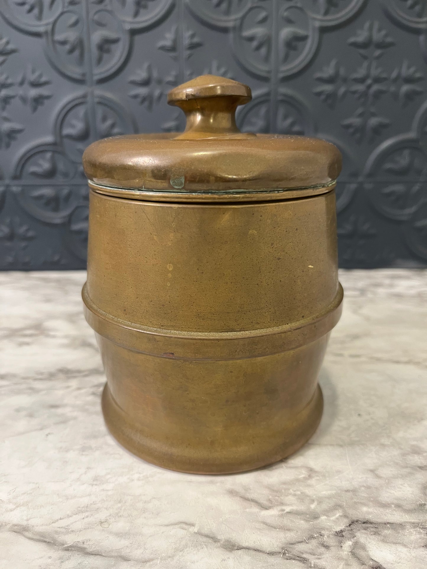 Patina brass Canister with lid