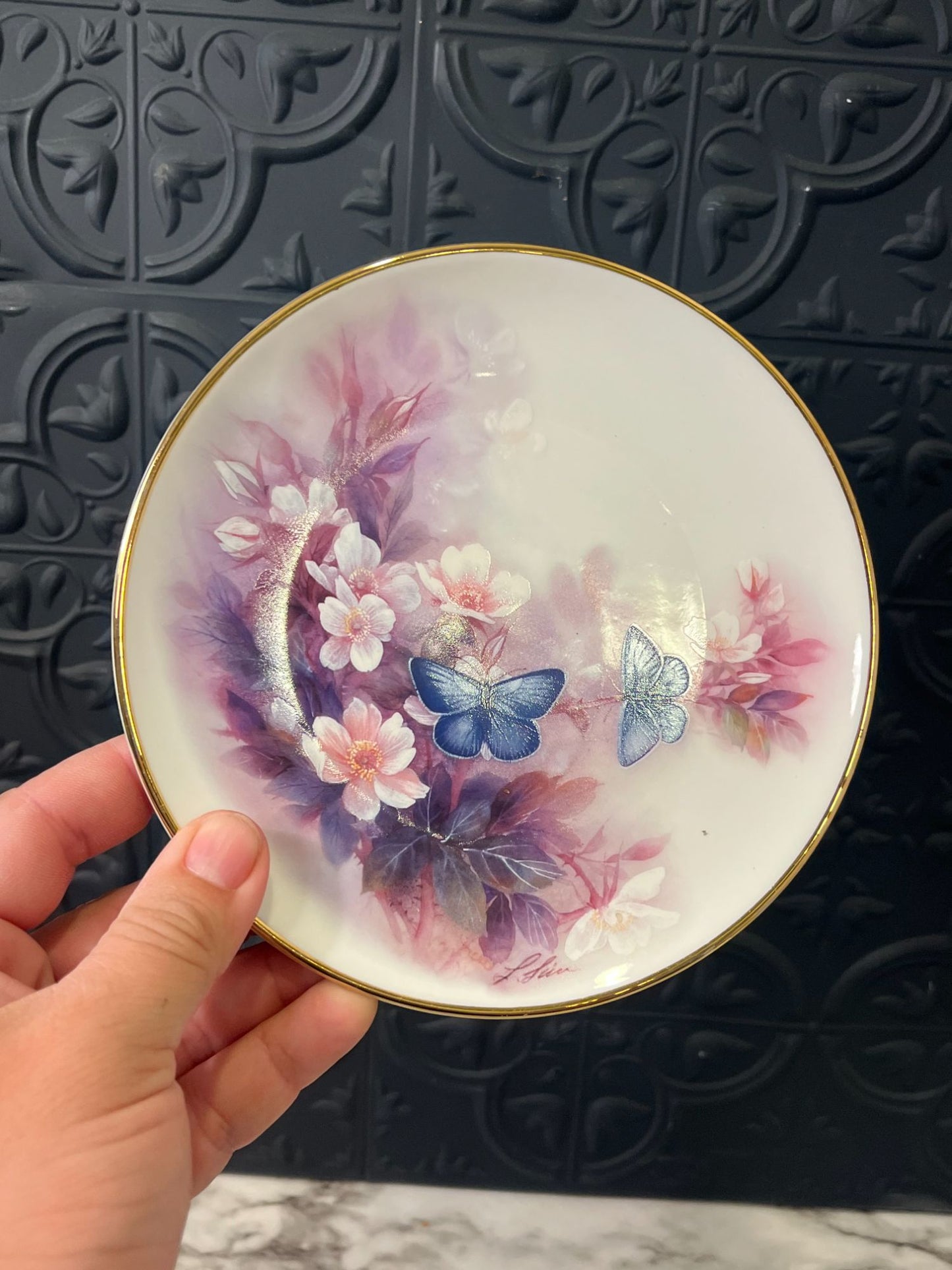 Purple Butterfly Lena Liu Plate