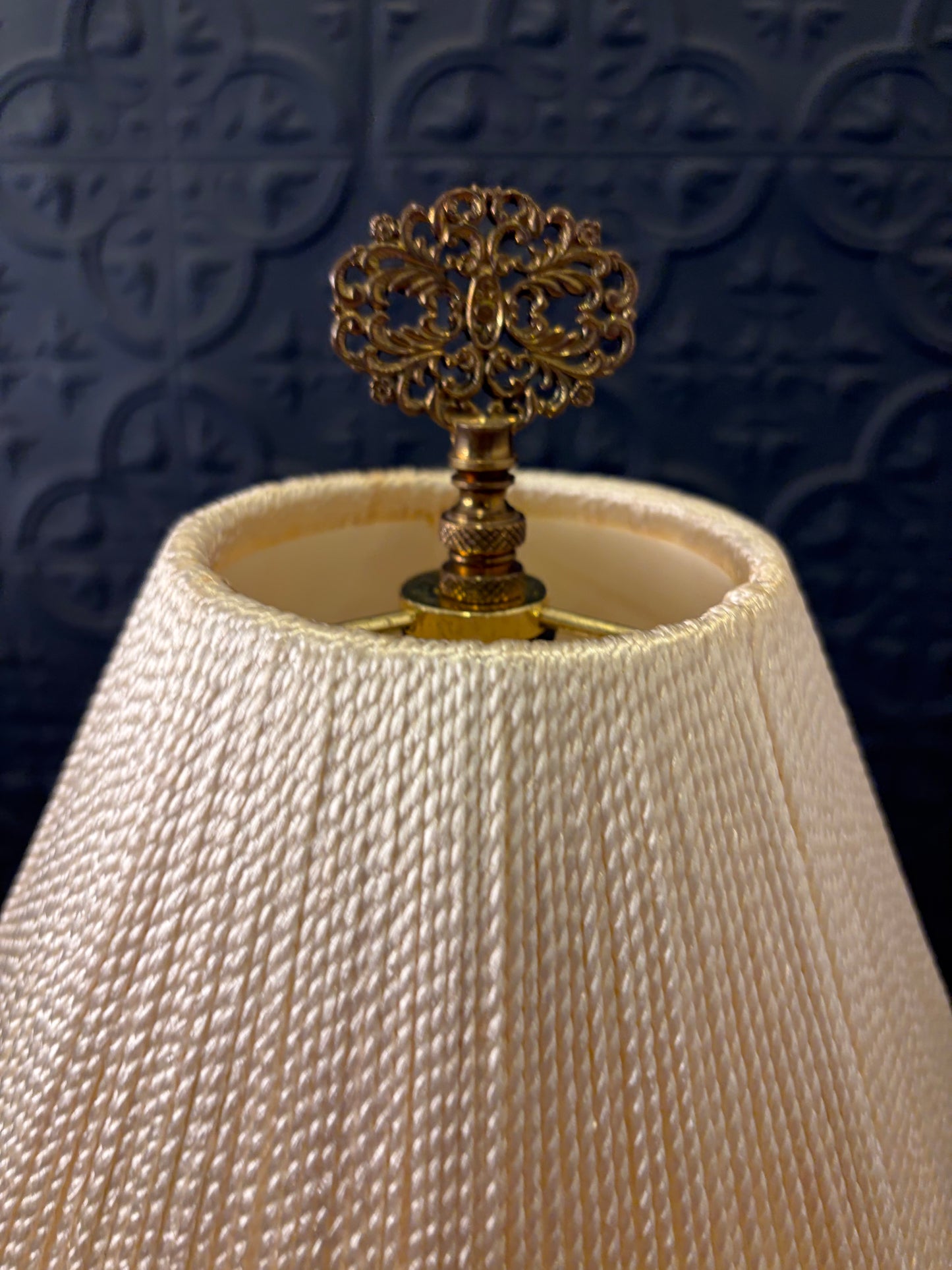 Cream Lamp with Rope Shade