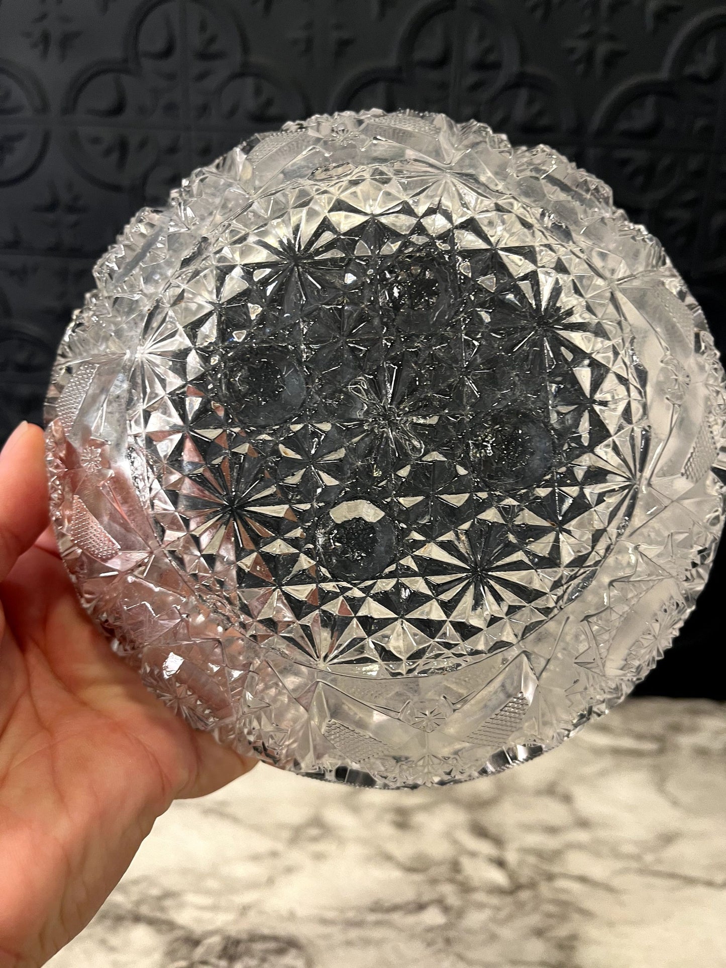 Deep Cut Glass Bowl does have Chips