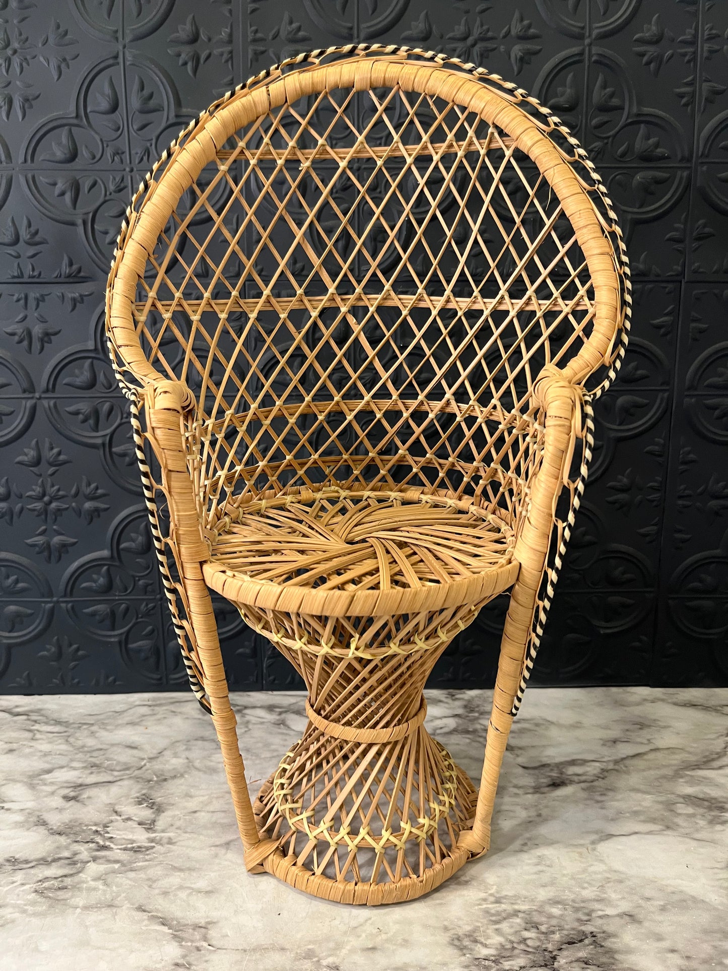 Wicker Peacock Chair for plant