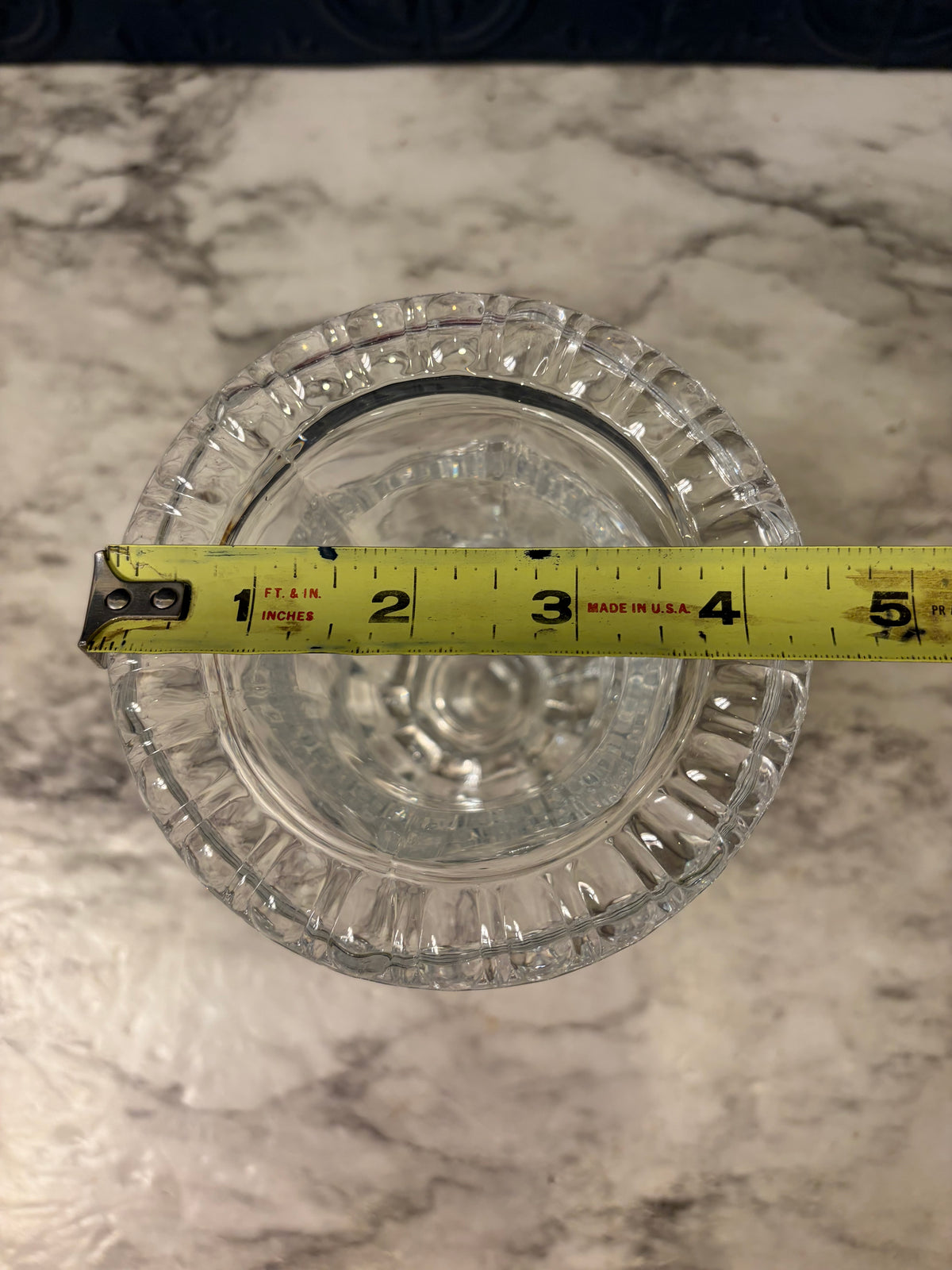 Small Trophy Glass Vase Beveled