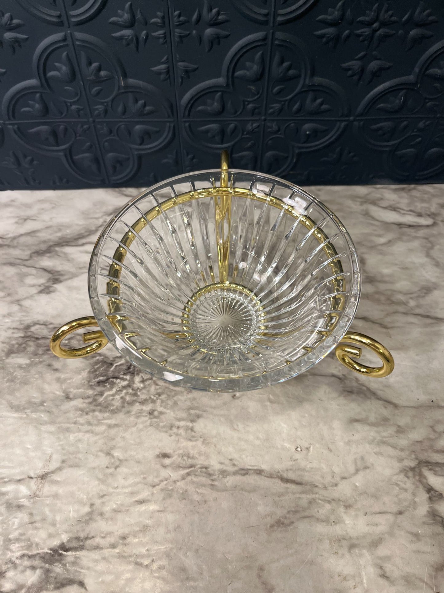 Mikasa Glass Bowl with Gold Stand