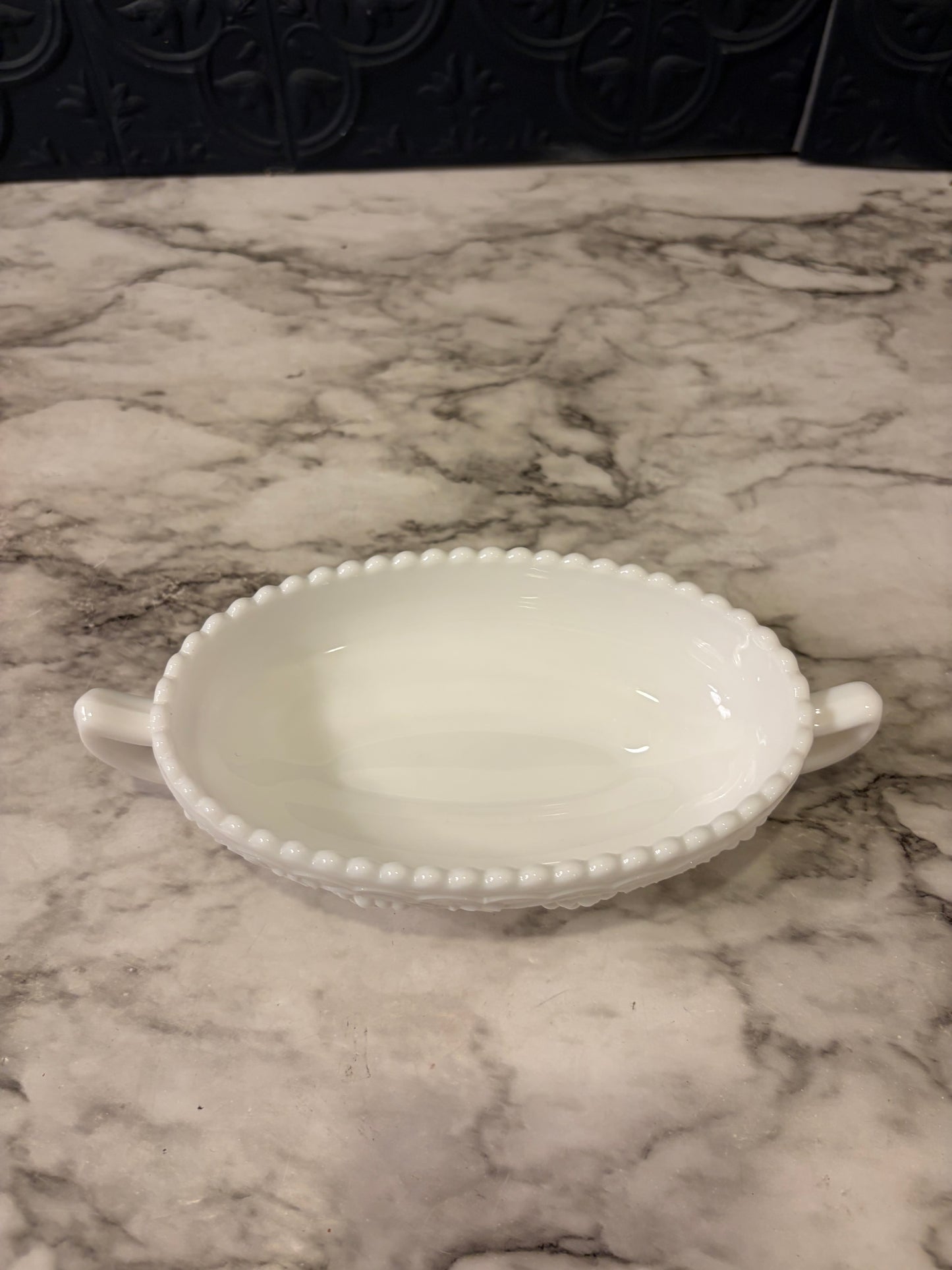 Milk Glass Oval Dish With Handles Imperial Glass