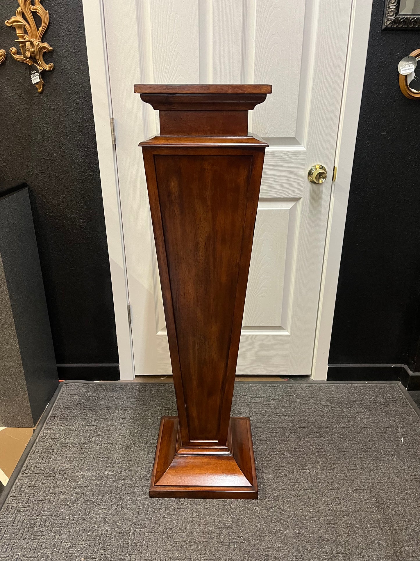 Large Tapered Wood Pedestal
